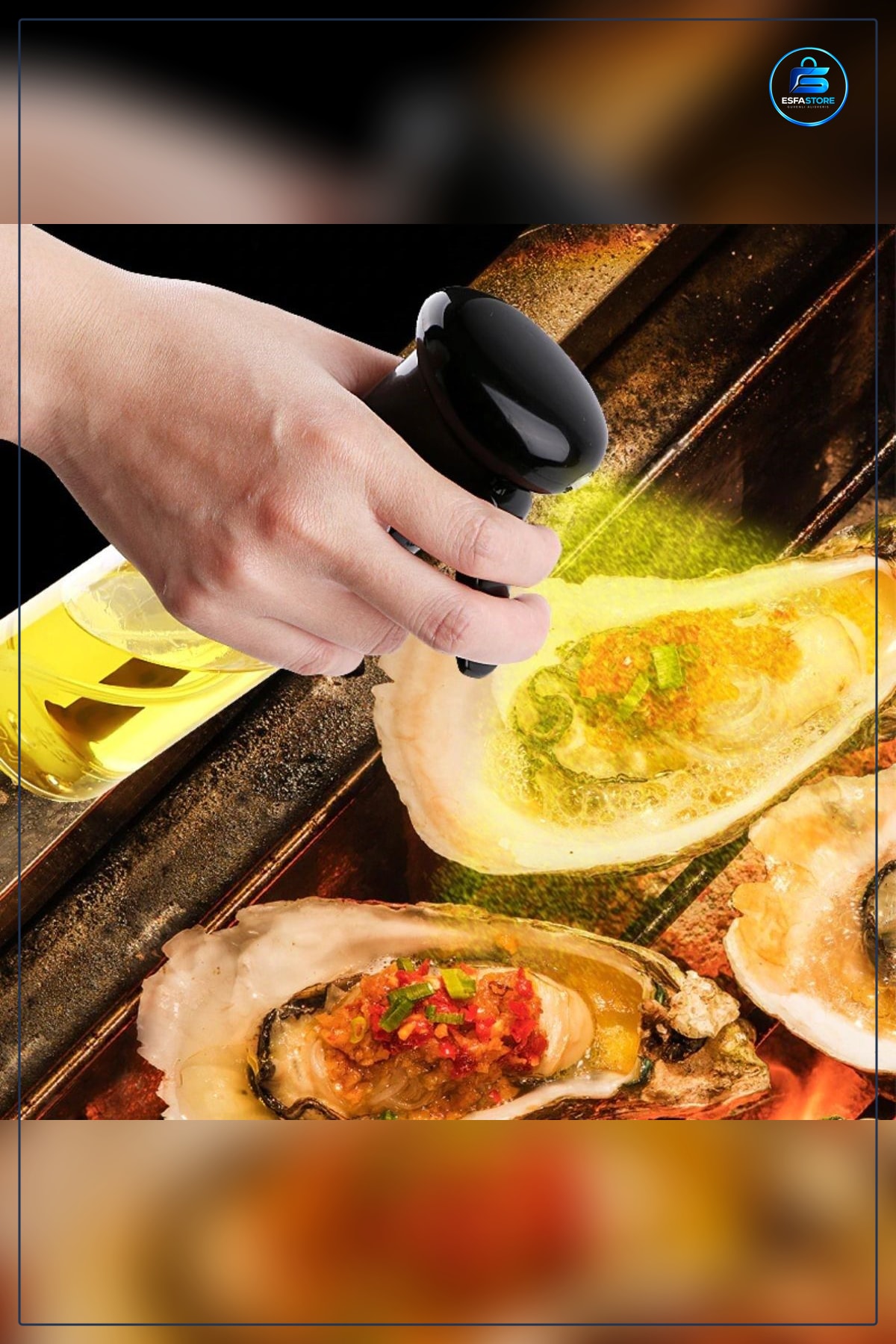 Yağ Spreyi Siyah Cam Şişe Püskürtmeli Dağıtıcı Yağdanlık Sirke Sosluk Limonluk 200 ml Mutfak Şişesi