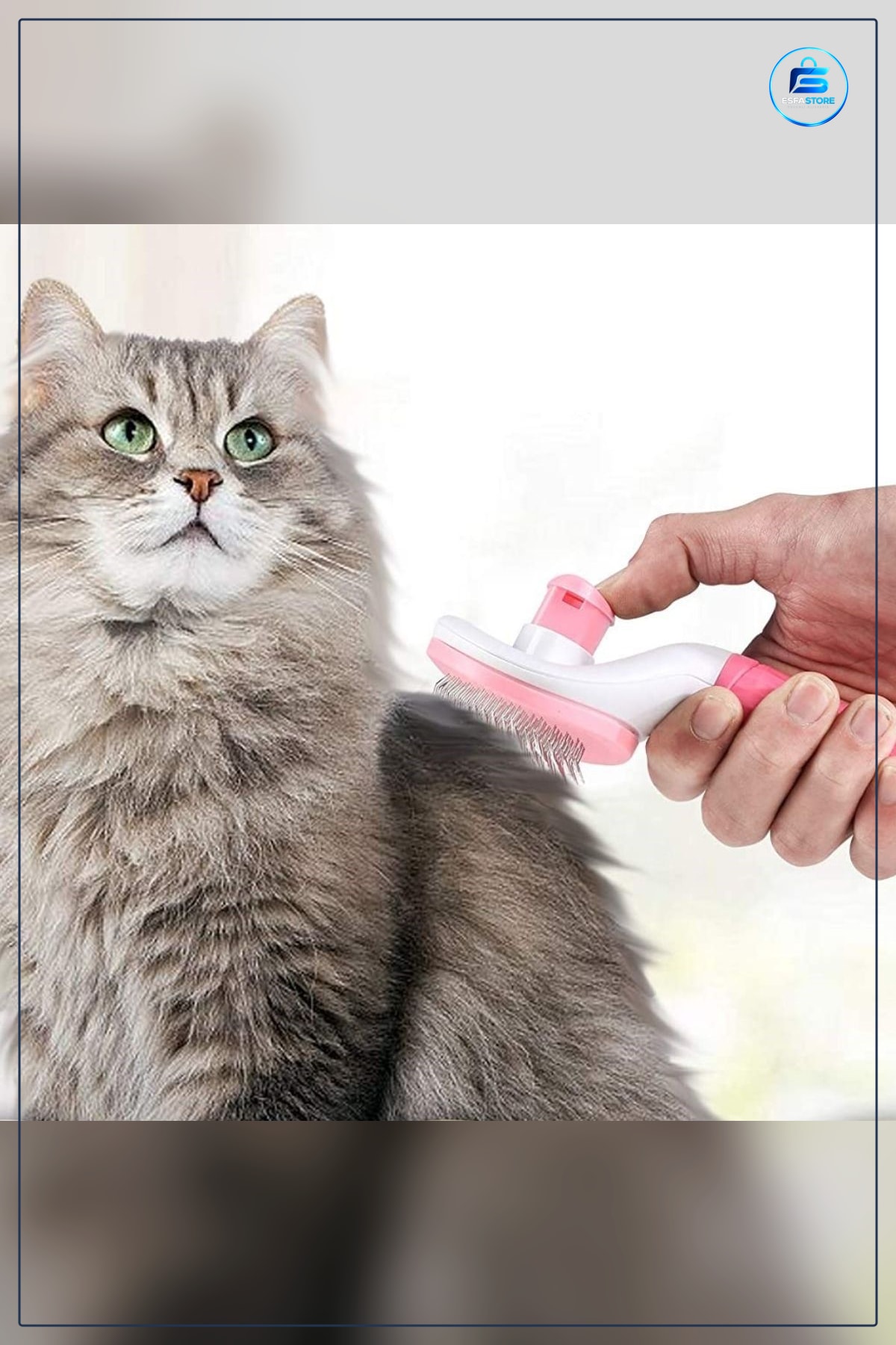 Evcil Hayvan Tarağı Kedi Köpek Tüy Toplayıcı Kendini Temizleyebilen Ergonomik Saplı Pembe