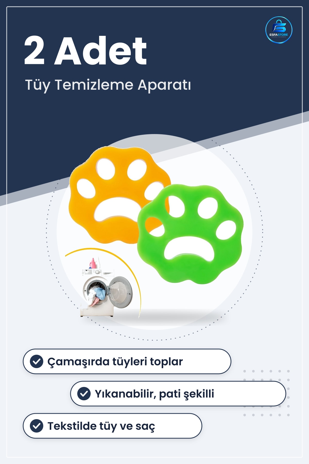 Pati Şekilli Evcil Hayvan Tüy Temizleme Aparatı Çamaşır Makinesi İçin Yıkanabilir Kullanışlı
