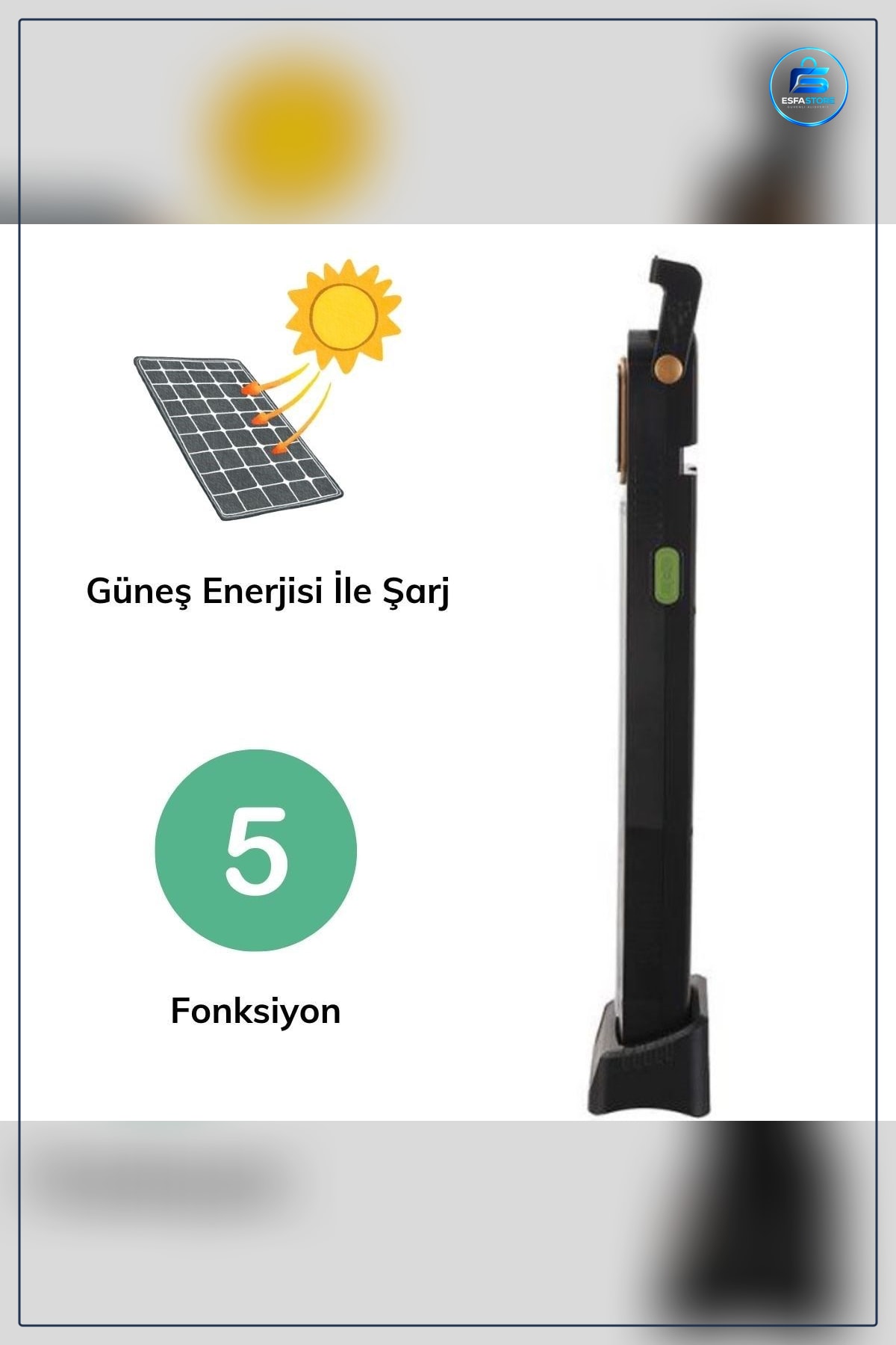 Işıldak Güneş Enerjisi Şarjlı Hareket Sensörlü Çok Modlu Taşınabilir Dış Mekan Aydınlatma Lampıası