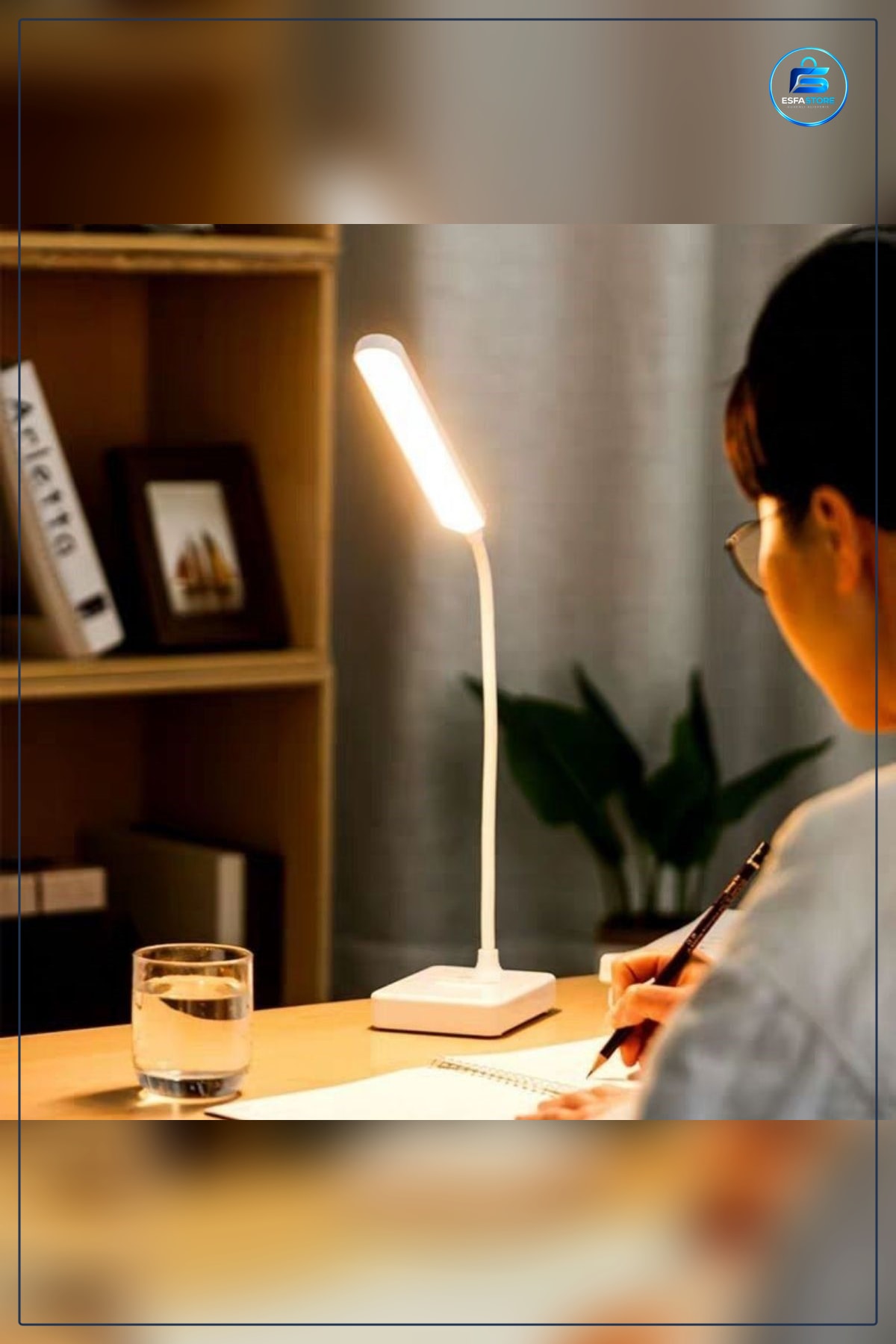 Dokunmatik LED Masa Lambası 3 Kademeli Derece USB Şarjlı İnce Uzun 33 x 12 9 cm Göz Korumalı