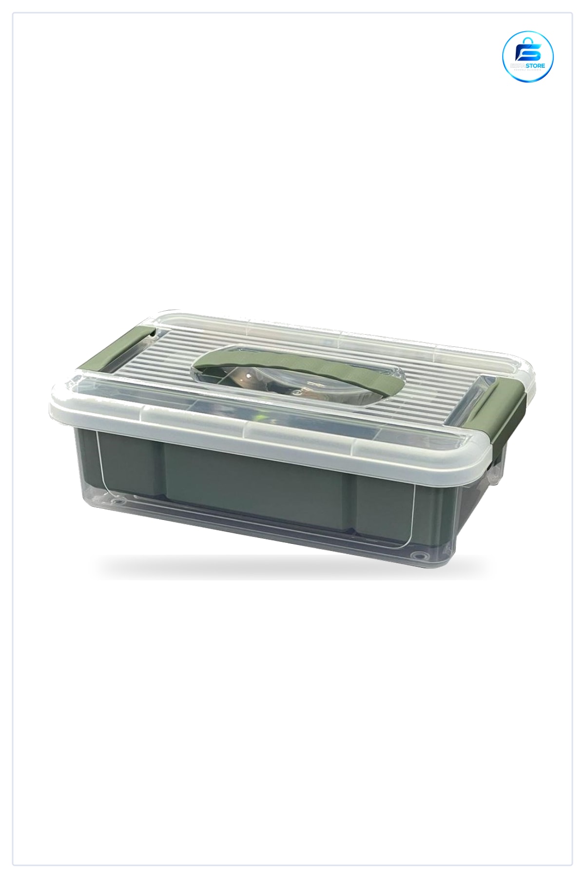 Saklama Kutusu 6 Bölmeli 3 Litre Plastik Kapaklı Kulplu Organizer Şeffaf Kapak Dayanıklı