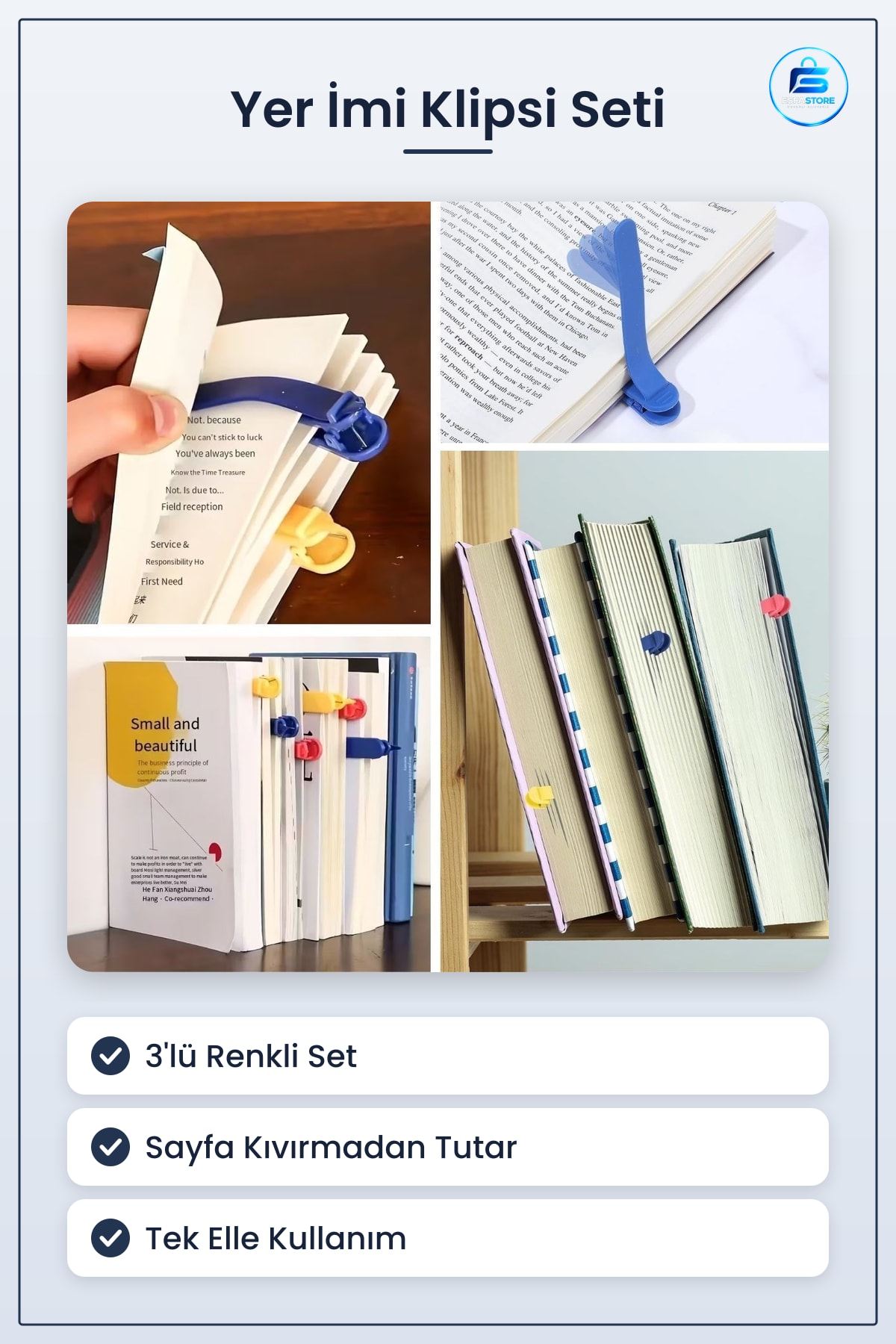 Otomatik Yer İmi Klipsi Seti Akıllı Sayfa Ayıracı Okuma Severler İçin Pratik Kitap Aksesuarı