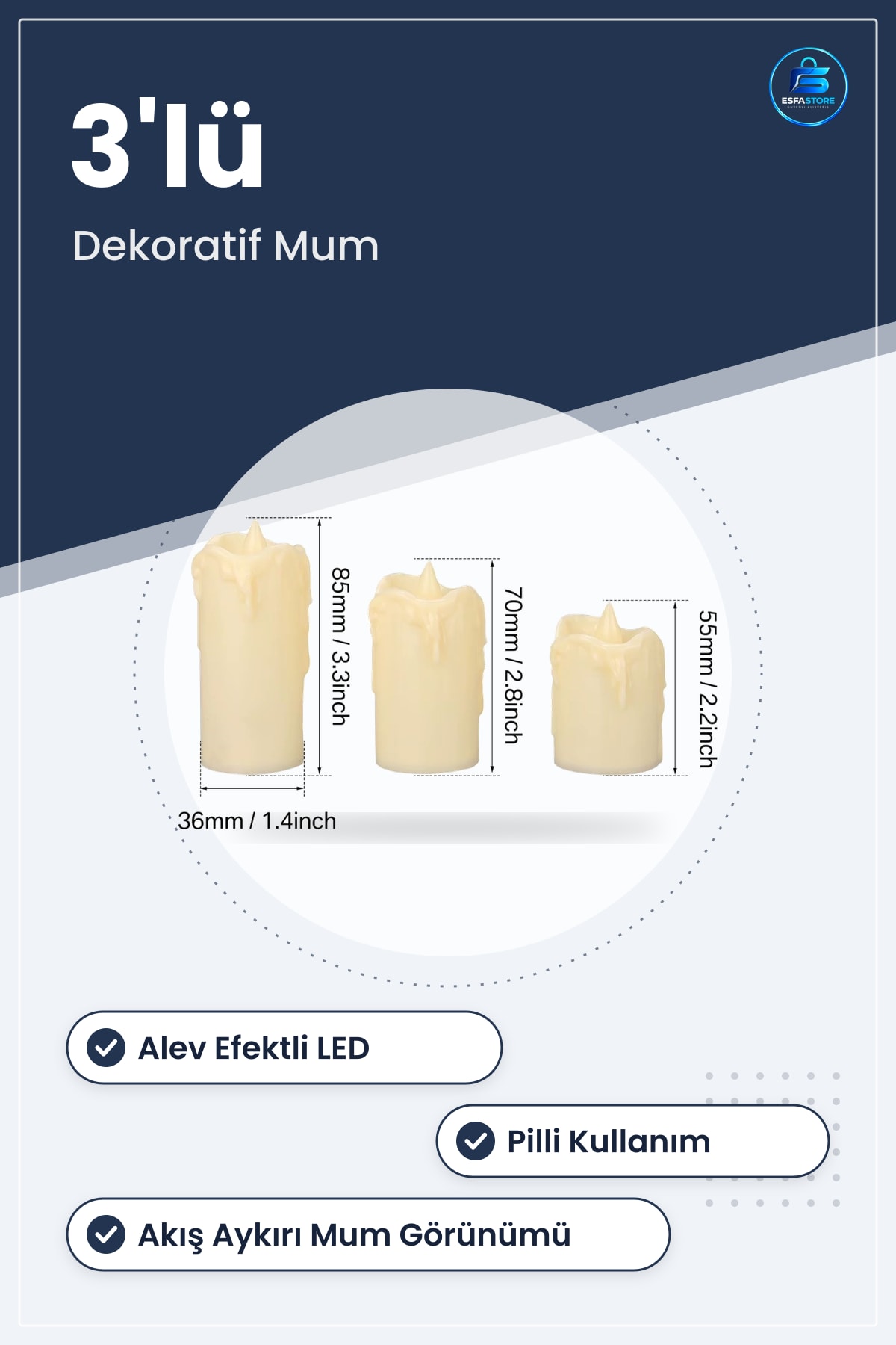 LED Mum Işığı Seti Pilli Dekoratif Gerçek Alev Efektli Dekorasyonu Romantik Ambiyans Aydınlatma