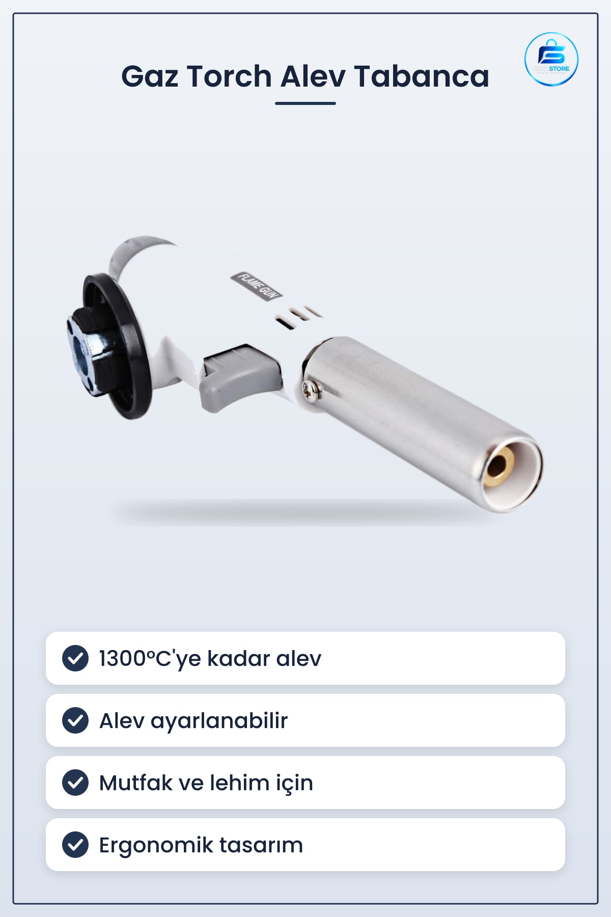 Gaz Torch Alev Tabancası Çok Amaçlı Mutfak Mangal Lehimleme Pürmüz Kompakt Taşınabilir Pratik