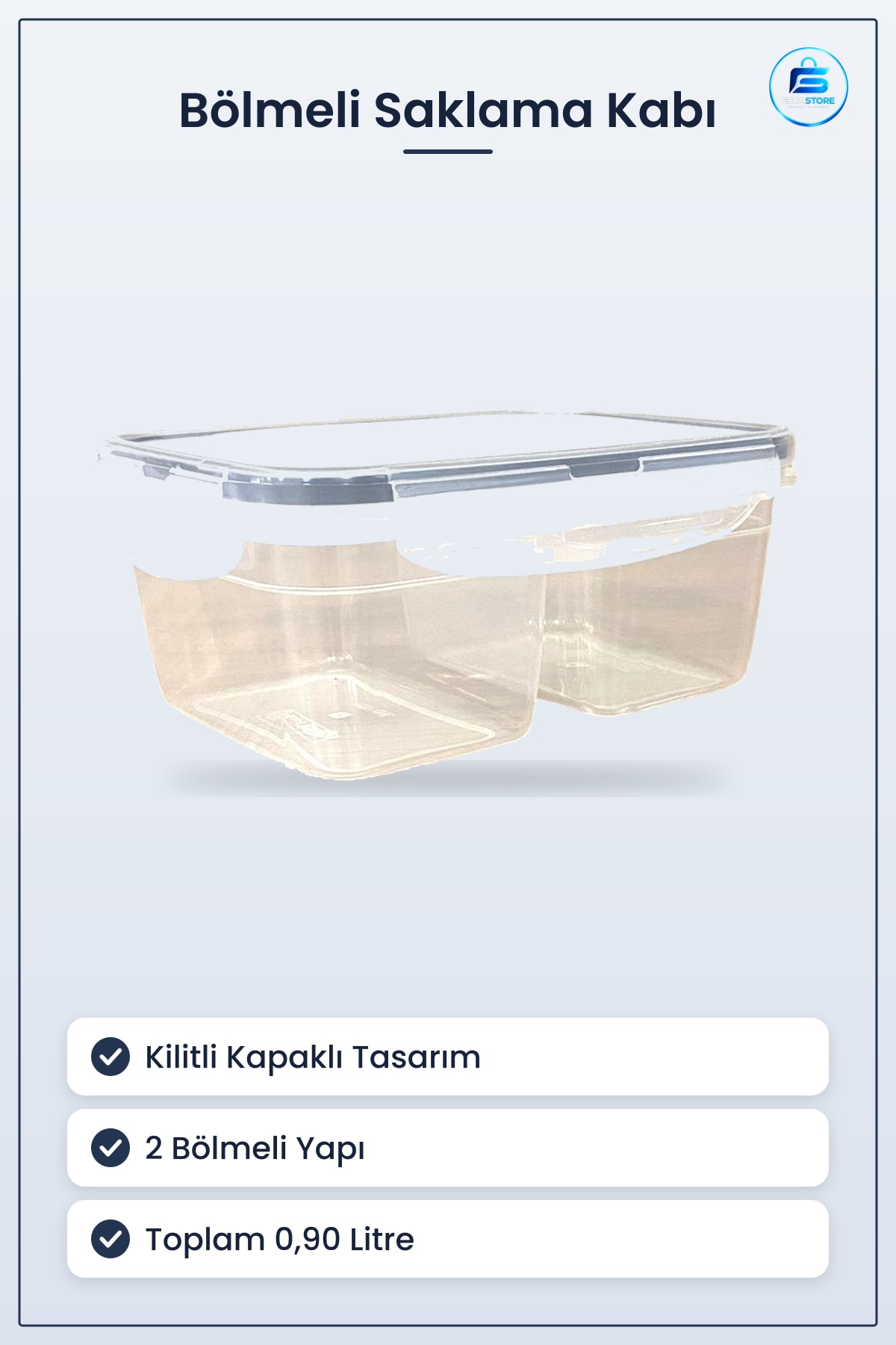 Kilitli Kapaklı Bölmeli Sızdırmaz Erzak Saklama Kabı Taşınabilir Diyet Beslenme Kutusu Pratik