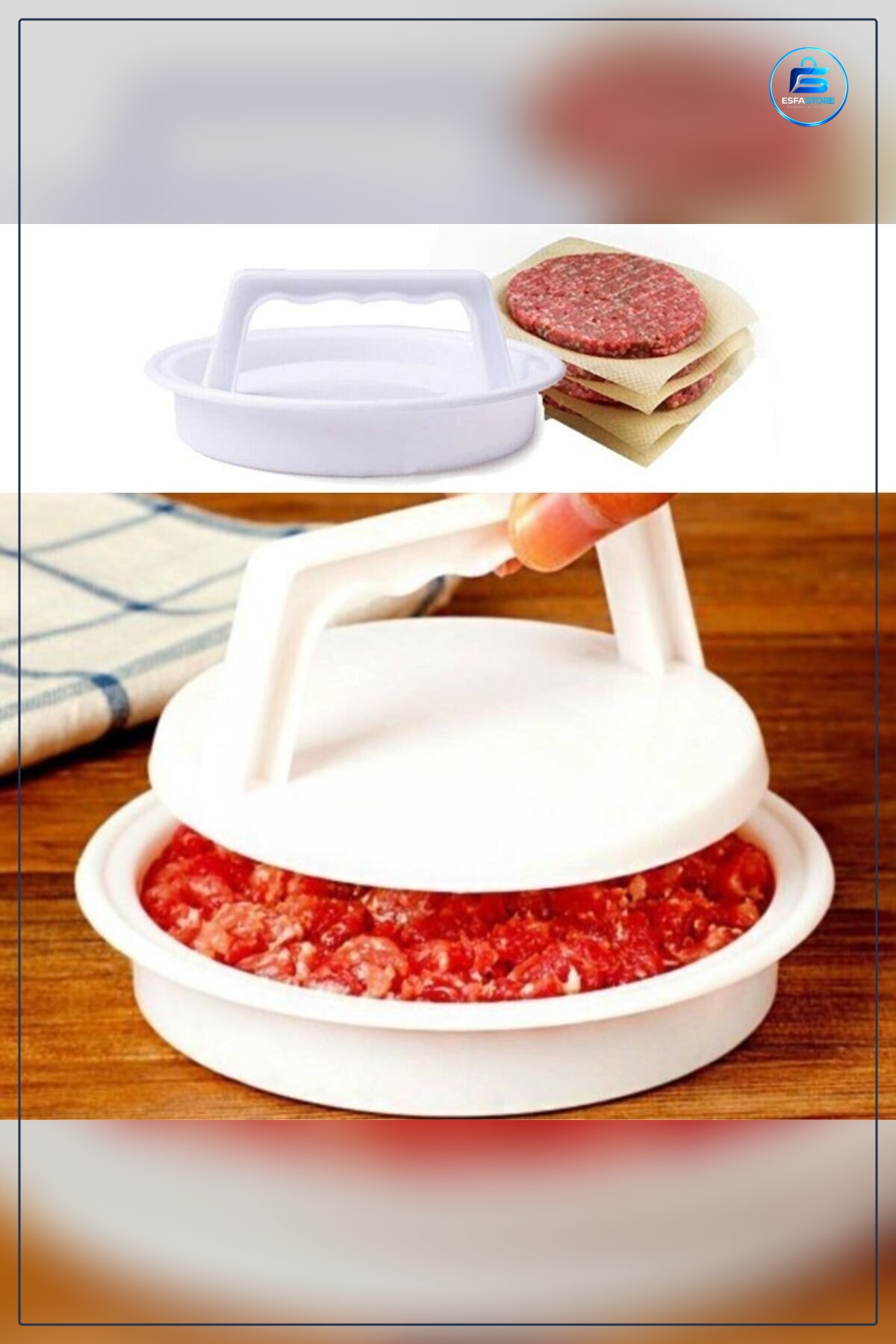 Köfte Kalıbı Hamburger Şekillendirici Pres Aparatı Yapışmaz Tabanlı Pratik Burger Yapma Gereci