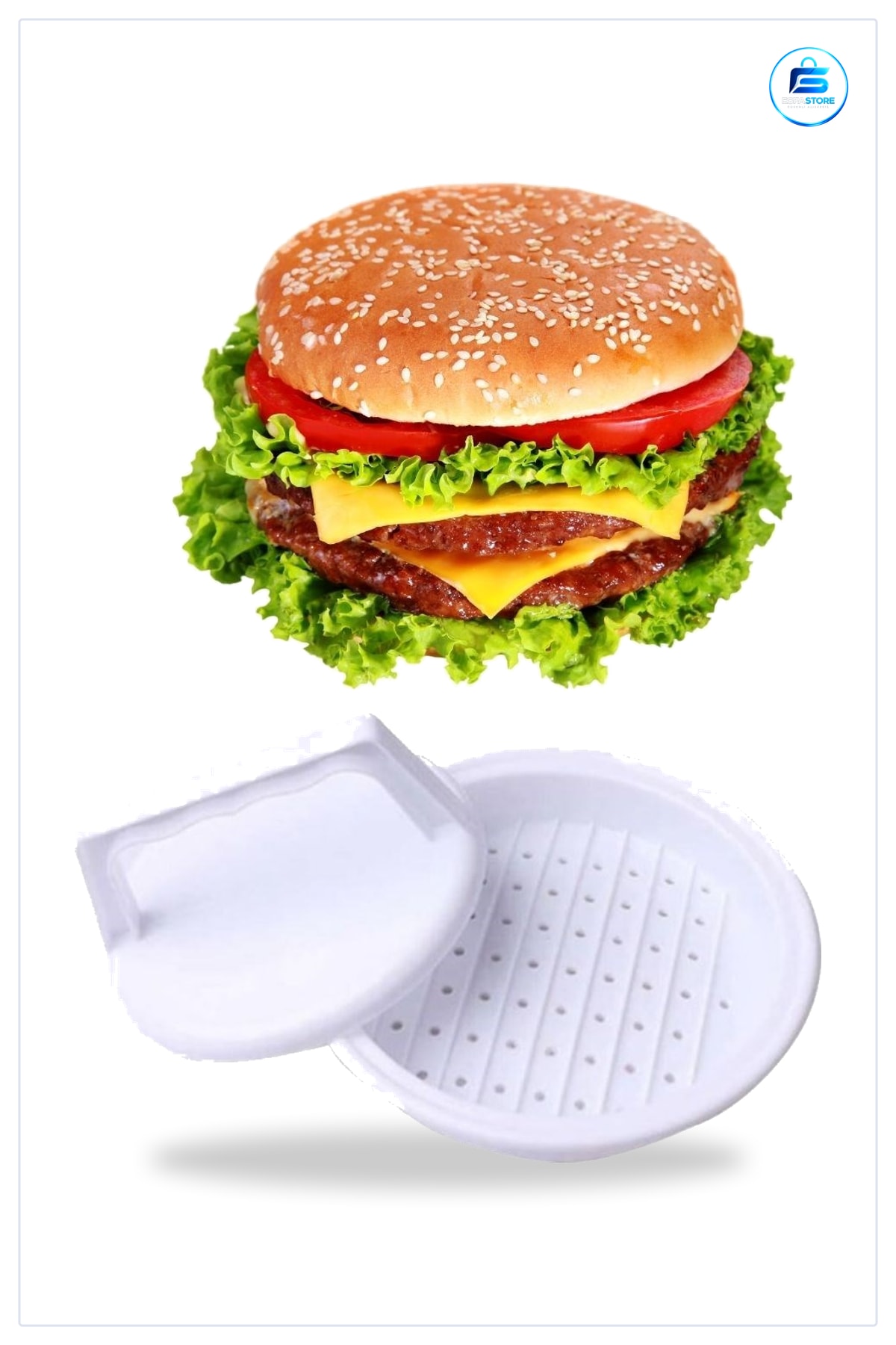 Köfte Kalıbı Hamburger Şekillendirici Pres Aparatı Yapışmaz Tabanlı Pratik Burger Yapma Gereci