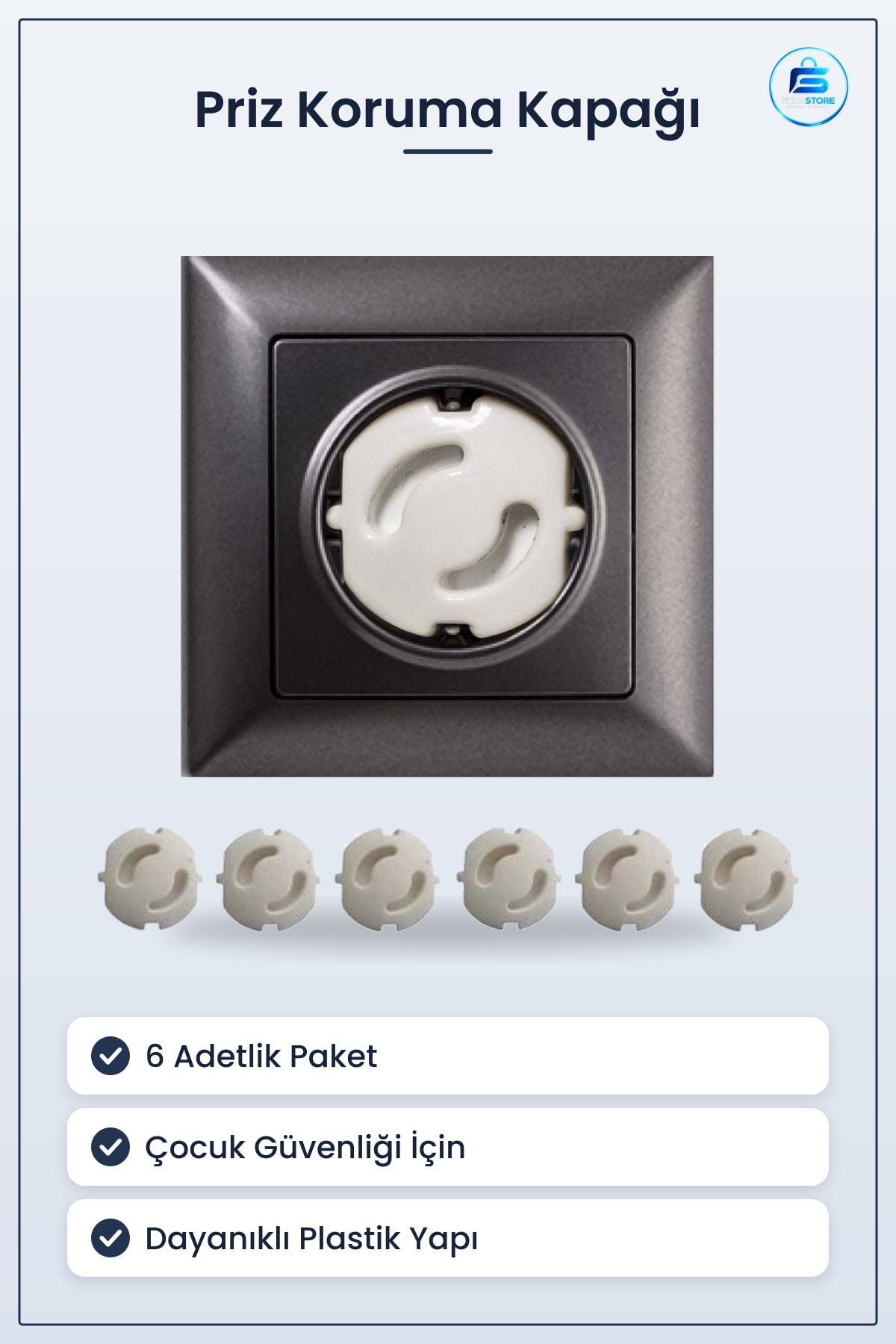Bebek Priz Koruma Kapağı Çocuk Güvenliği İçin Muhafaza Kapatıcı Dayanıklı Plastik Pratik Kullanım