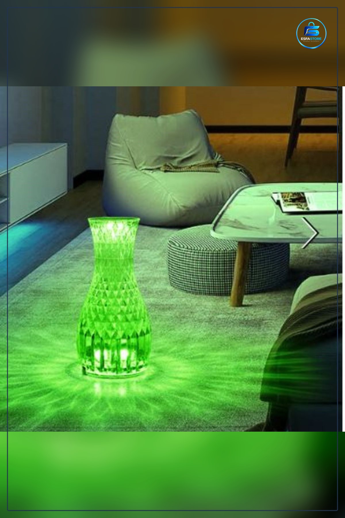 Masa Lambası Kristal Akrilik Led USB Şarjlı Kumandalı Dokunmatik Ambiyans Işıklı Hediyelik Ev