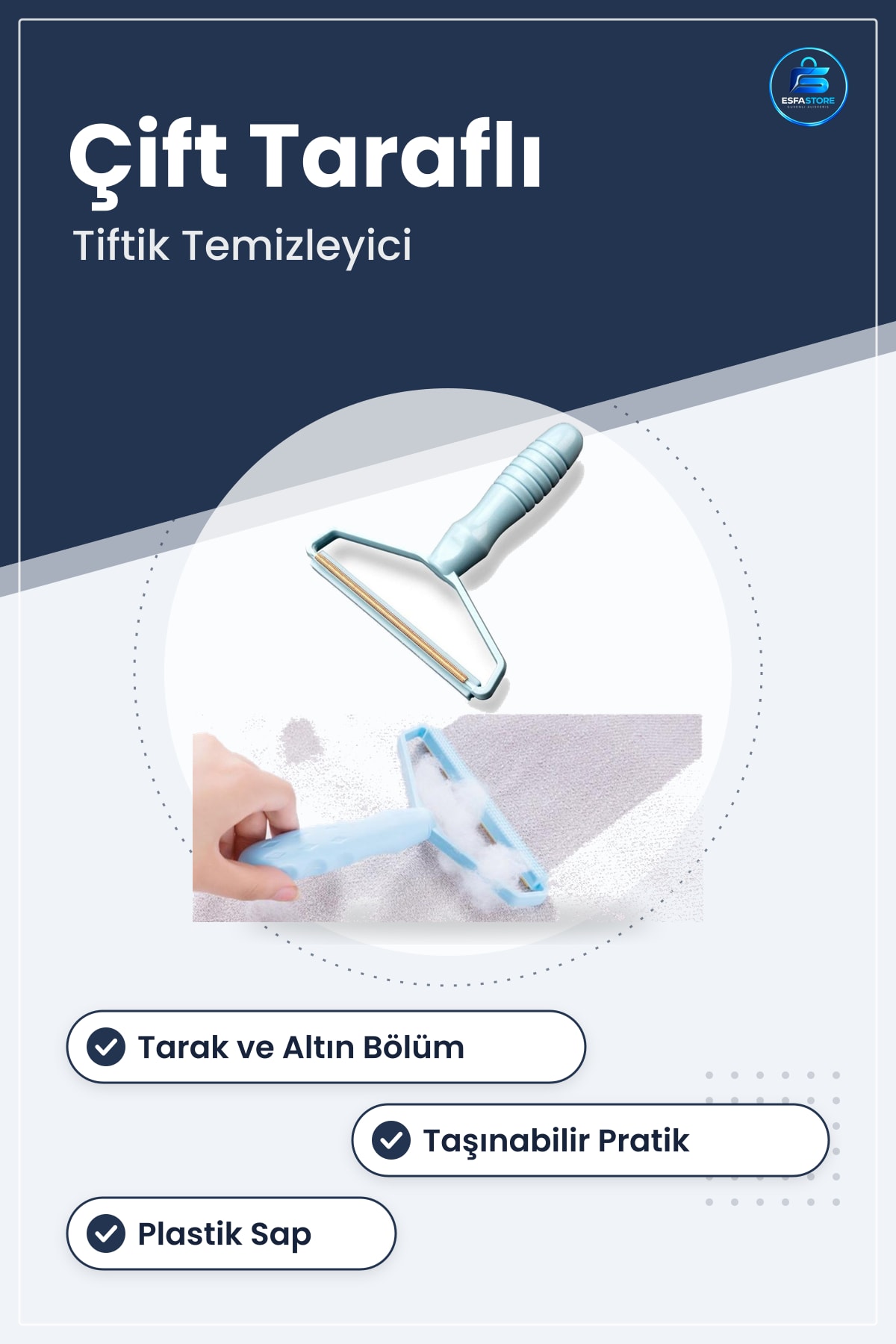 Çift Taraflı Kazak Tiftik Temizleyici Elbise Tüy Alma Aparatı Taşınabilir Pratik Kullanışlı