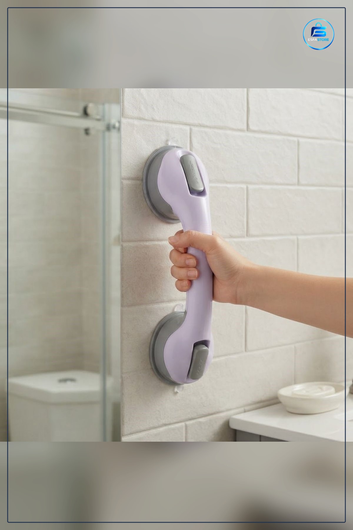 Düşme Ve Kayma Önleyici Banyo Vantuzlu Kilitli Tutacak Yaşlı Destek Duş Kabini Güvenlik Kolu