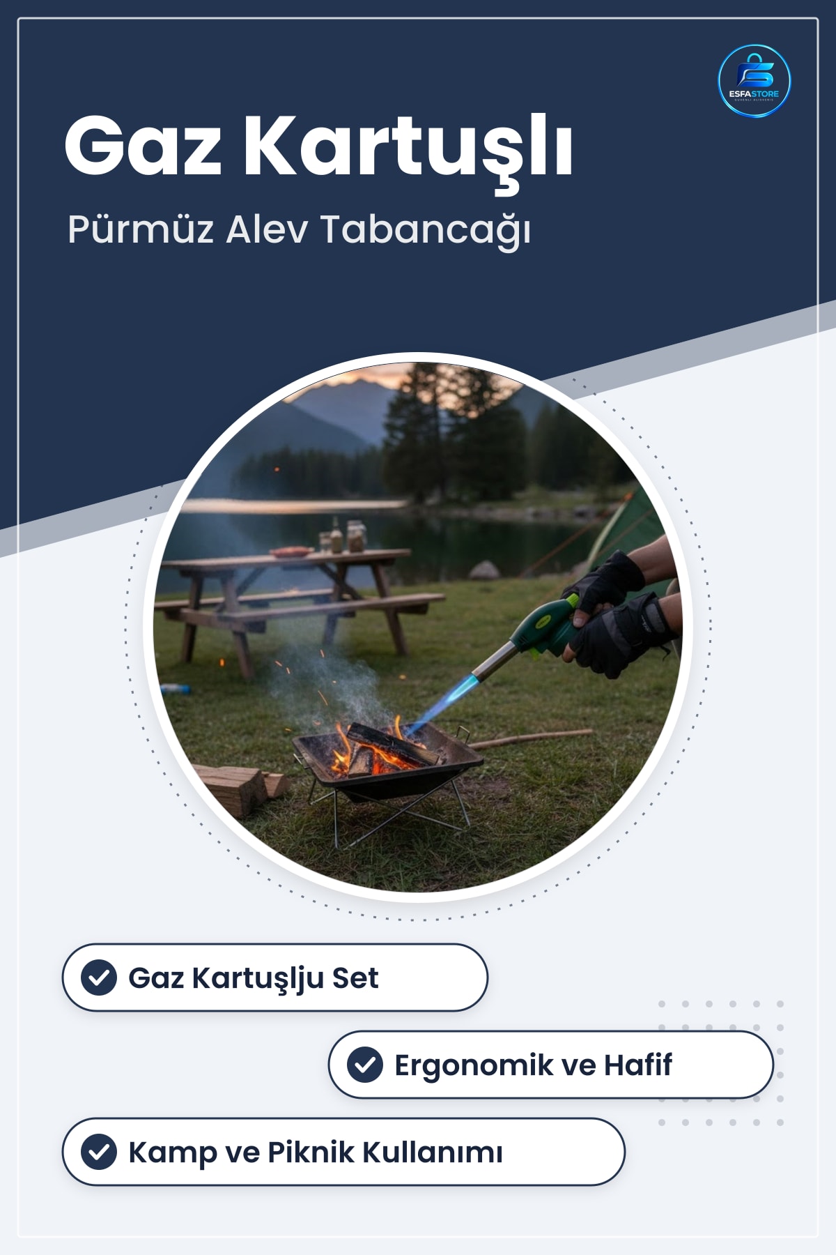 Taşınabilir Pürmüz Alev Tabancası Gaz Kartuşlu Kamp Gazı Seti Piknik Tamir İşlerine Uygun Pratik