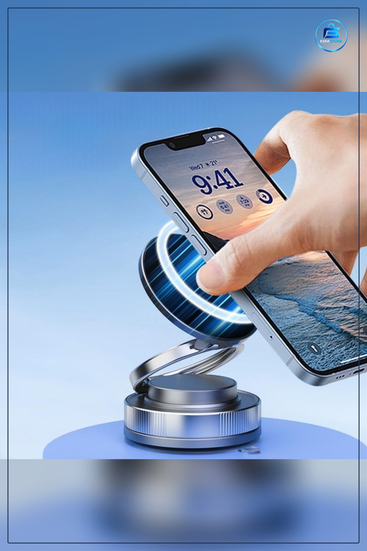 Vakumlu Manyetik Telefon Tutucu Araç İçi Döner Ultra Sabit Güvenli Mobil Cihaz Standı Pratik Aparatı