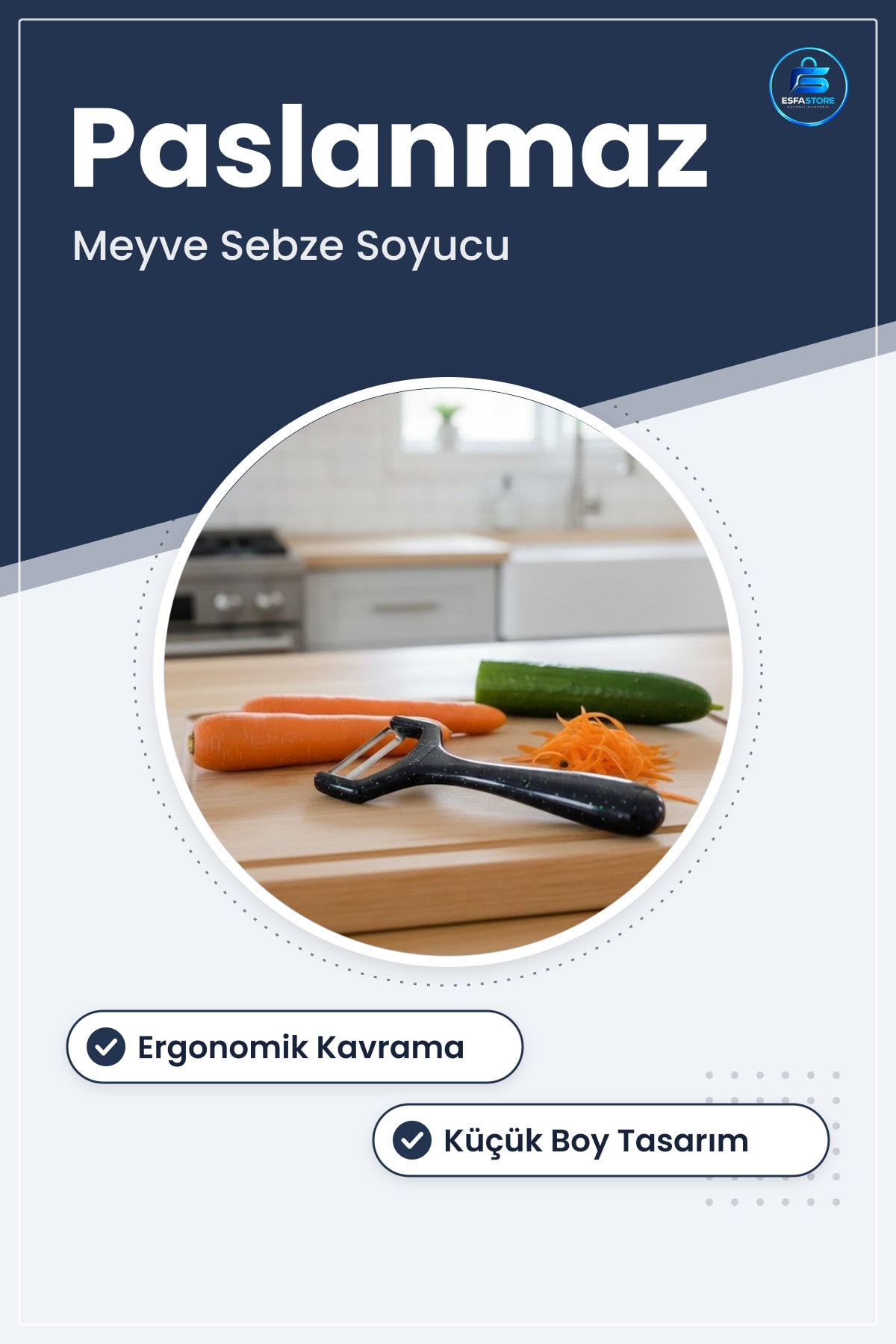 Mutfak Soyacağı Paslanmaz Çelik Küçük Boy Meyve Sebze Soyucu Aparat Pratik Ergonomik Kullanım