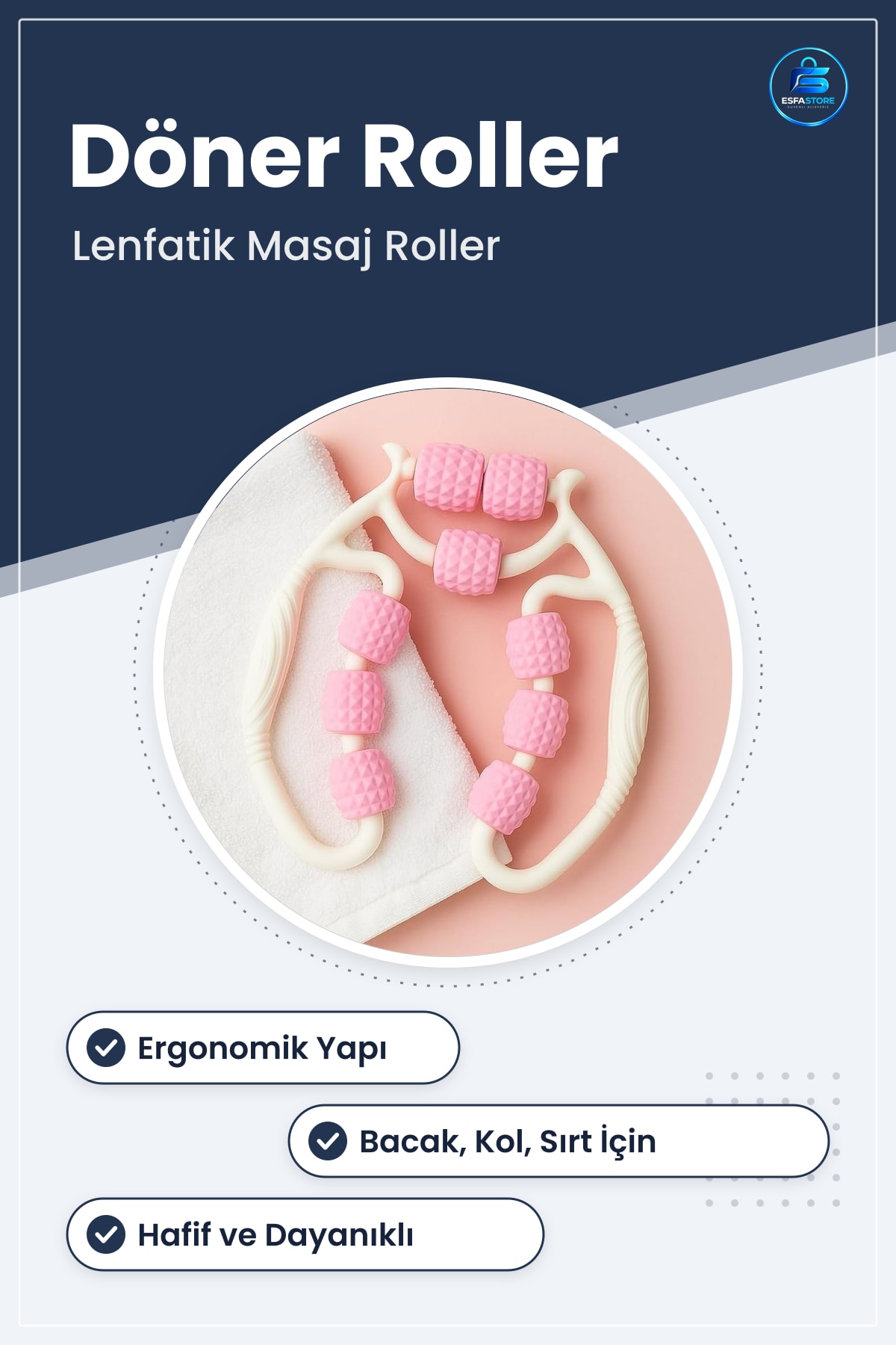 Lenfatik Masaj Roller Döner Tekerlekli Bacak Kol Sırt Aleti Cilt Bakım Ev Kullanımı Pratik