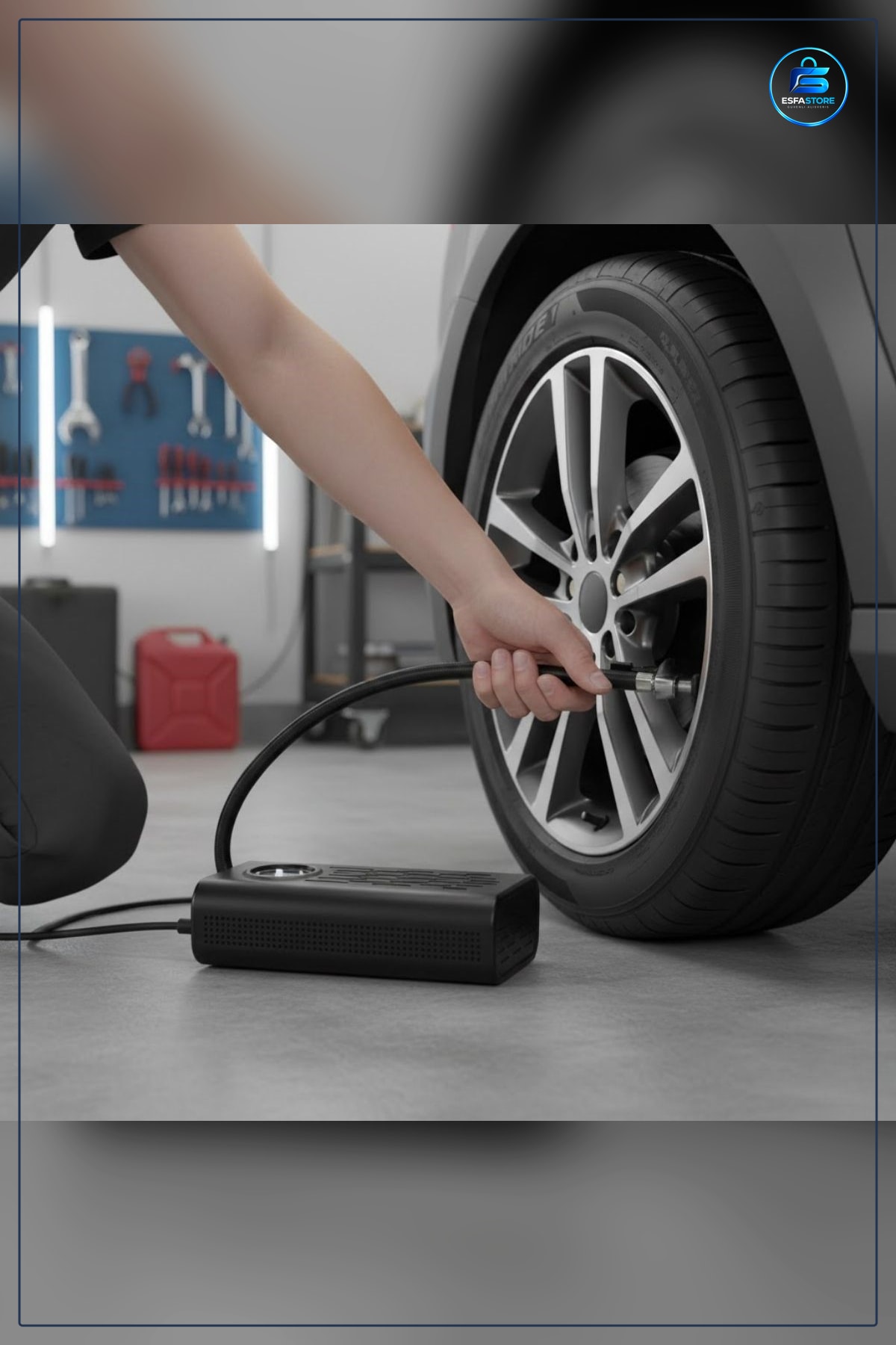Taşınabilir Akülü Hava Kompresörü Elektrikli Lastik Şişirme Pompası Araç Motosiklet Bisiklet