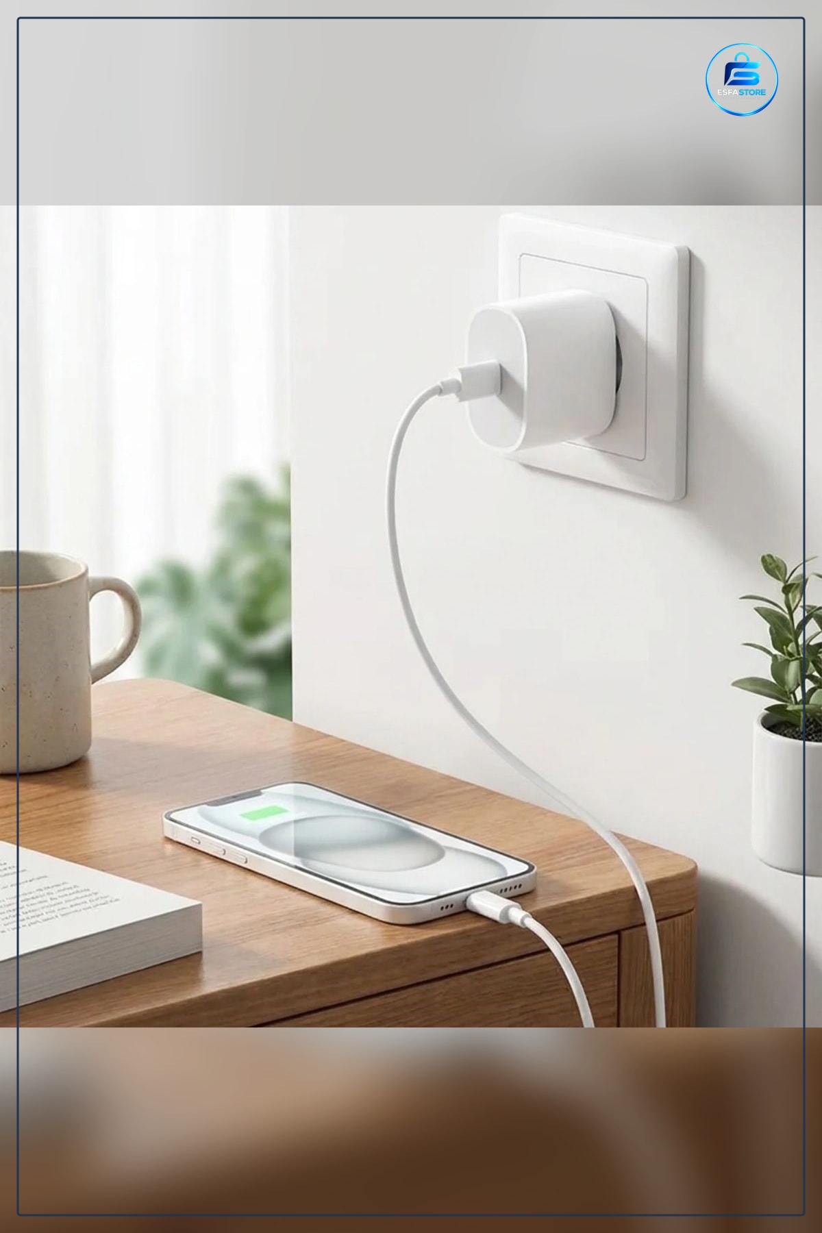 Lightning Kablolu Hızlı Şarj Adaptörü USB C Girişli PD Destekli Kompakt Taşınabilir Seyahat Cihazı