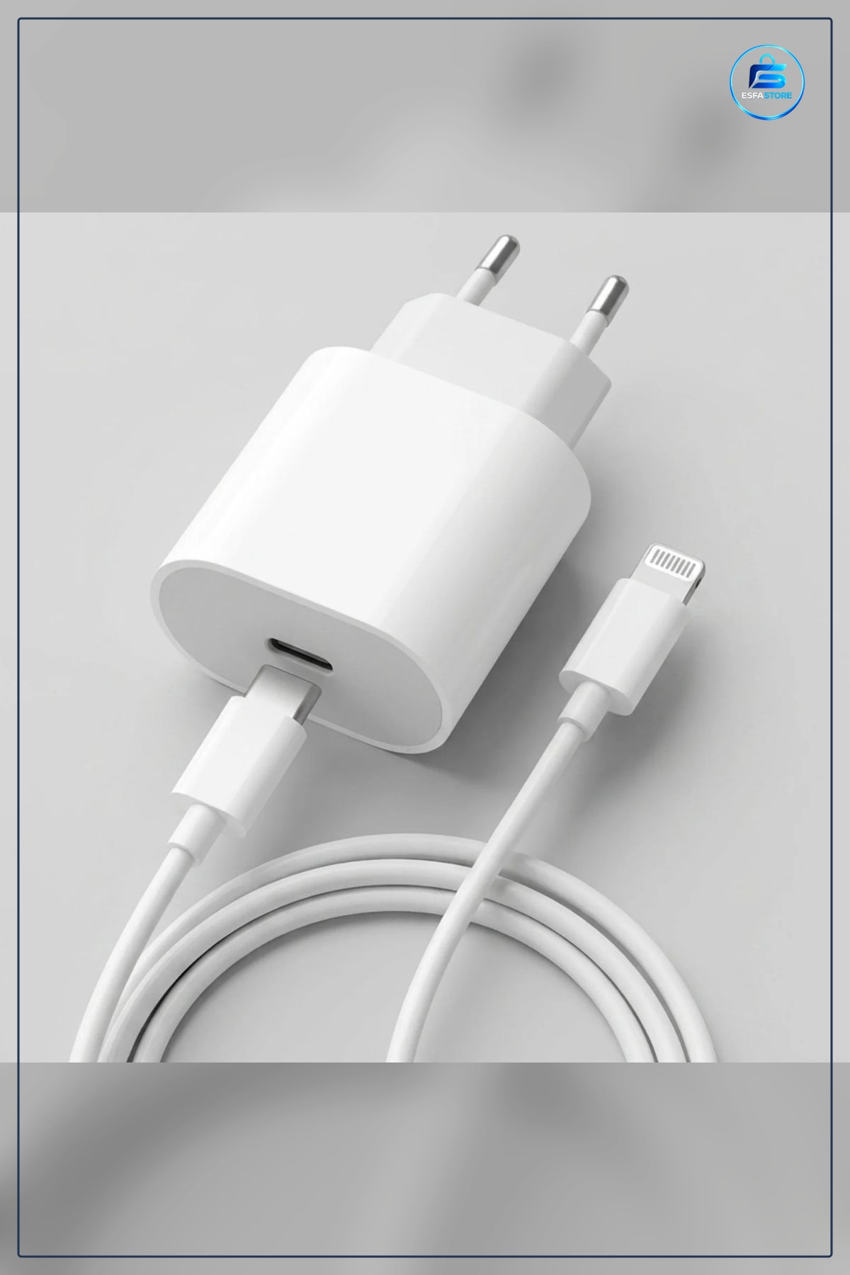 Lightning Kablolu Hızlı Şarj Adaptörü USB C Girişli PD Destekli Kompakt Taşınabilir Seyahat Cihazı