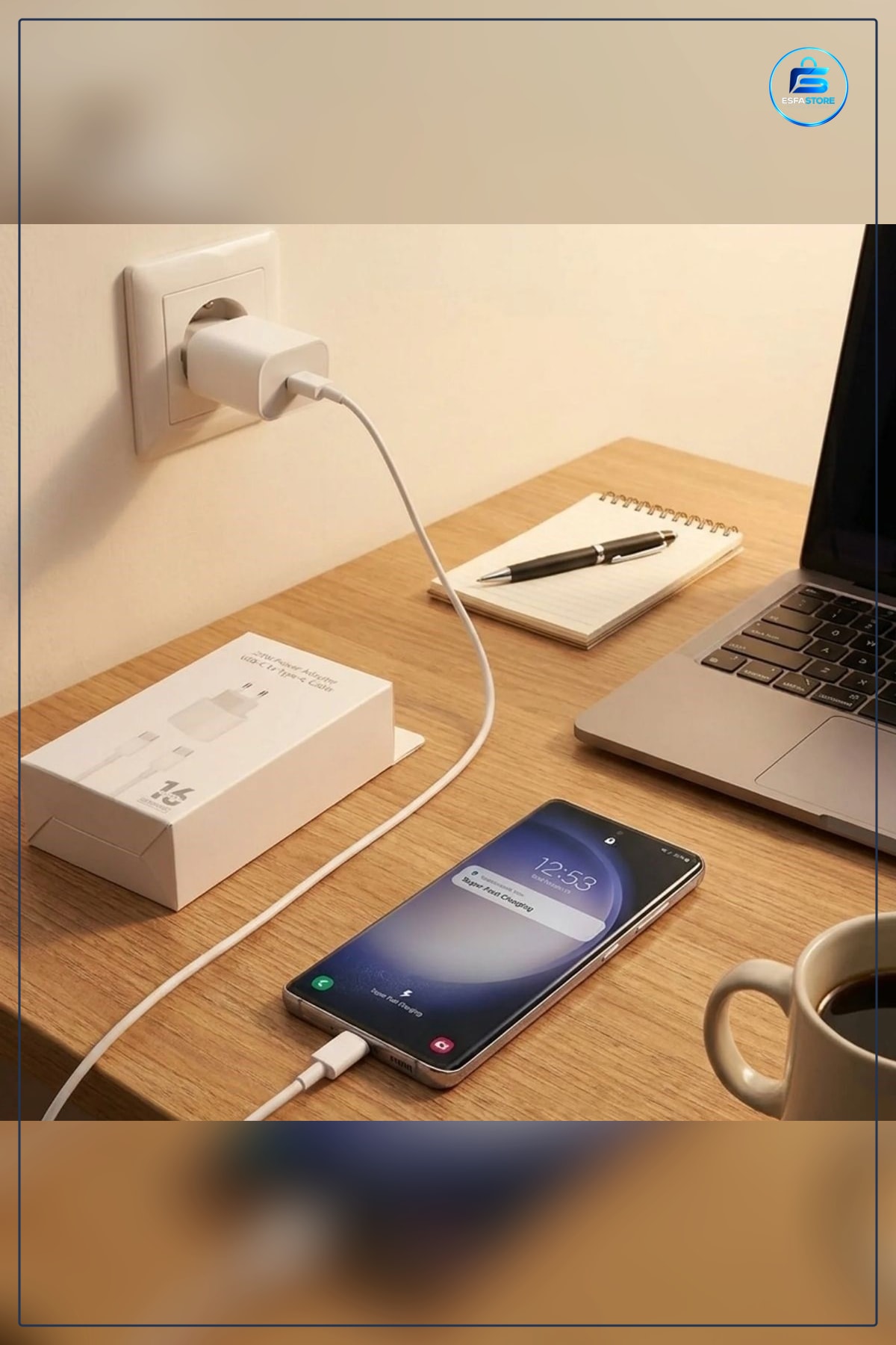 Hızlı Şarj Adaptörü Type C Kablolu Power Delivery Destekli Kompakt Taşınabilir Pratik