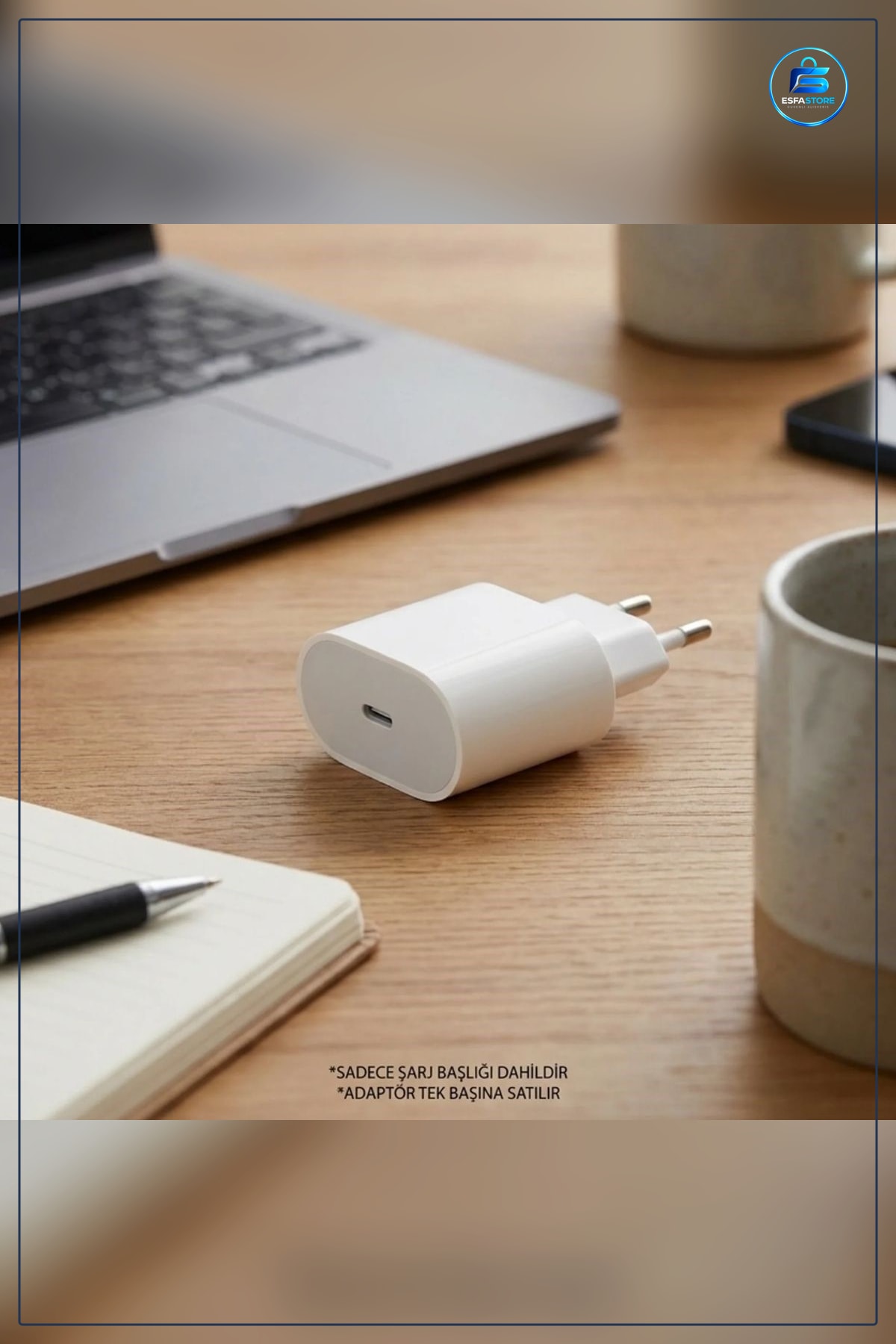 Güvenli Hızlı Adaptör Power Delivery Destekli USB C Kompakt Güç Kaynağı Telefon Şarj Başlığı