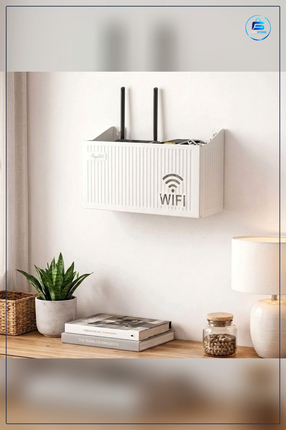 Duvar Tipi WiFi Modem Saklama Kutusu Kablo Düzenleyici Router Raf Organizer Pratik Kullanışlı