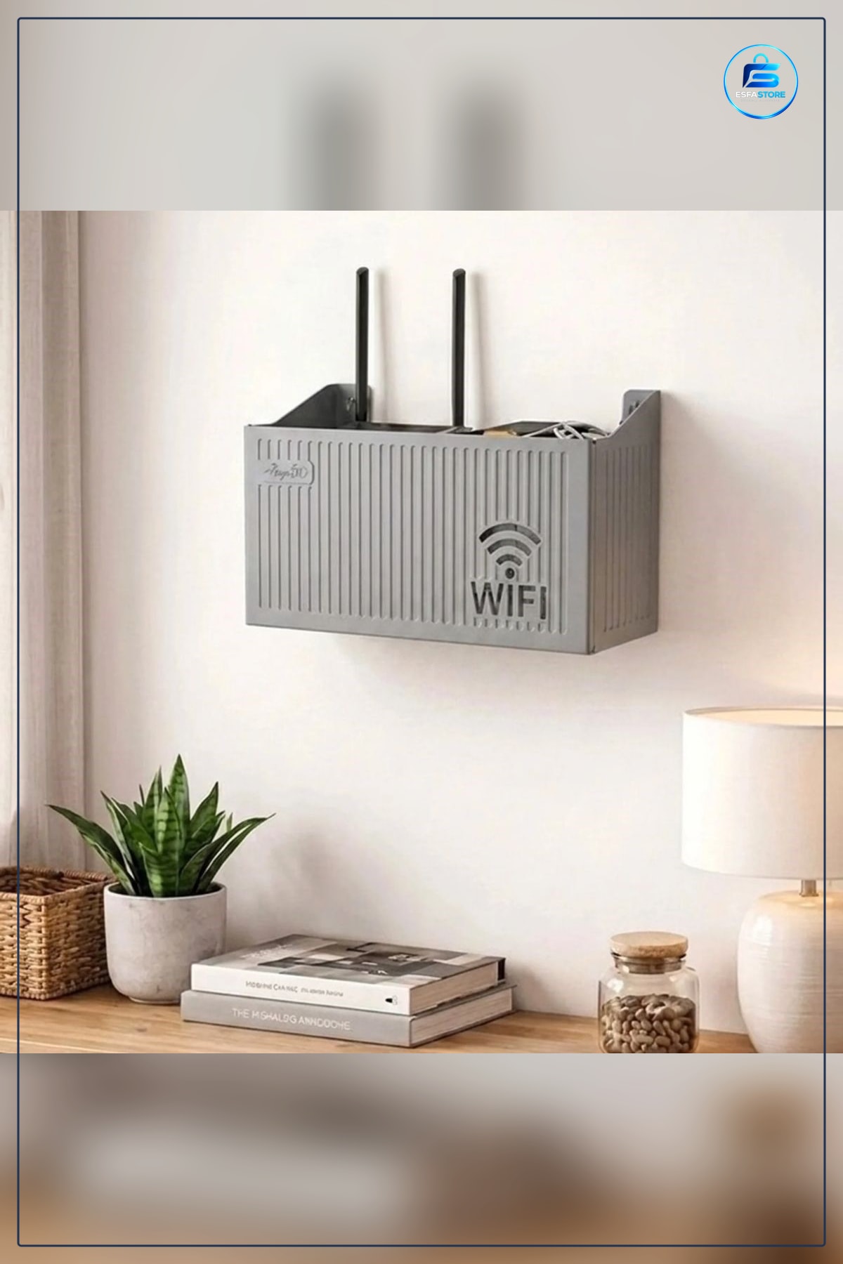 Duvar Tipi WiFi Modem Saklama Kutusu Kablo Düzenleyici Router Raf Organizer Dayanıklı Kullanışlı