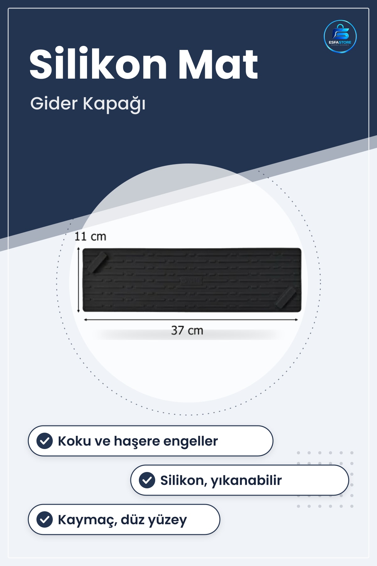 Silikon Uzun Gider Kapığı Koku Önleyici Haşere Engelleyici Koruyucu Mat Kaymaz Pratik Banyo Mutfak