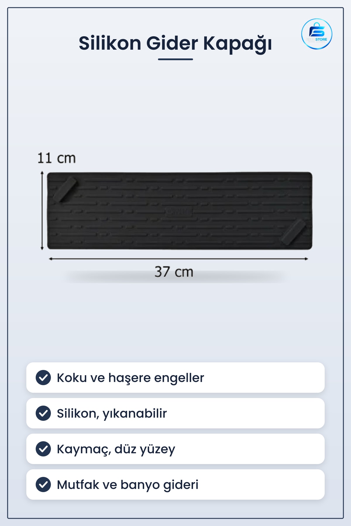 Silikon Uzun Gider Kapığı Koku Önleyici Haşere Engelleyici Koruyucu Mat Kaymaz Pratik Banyo Mutfak