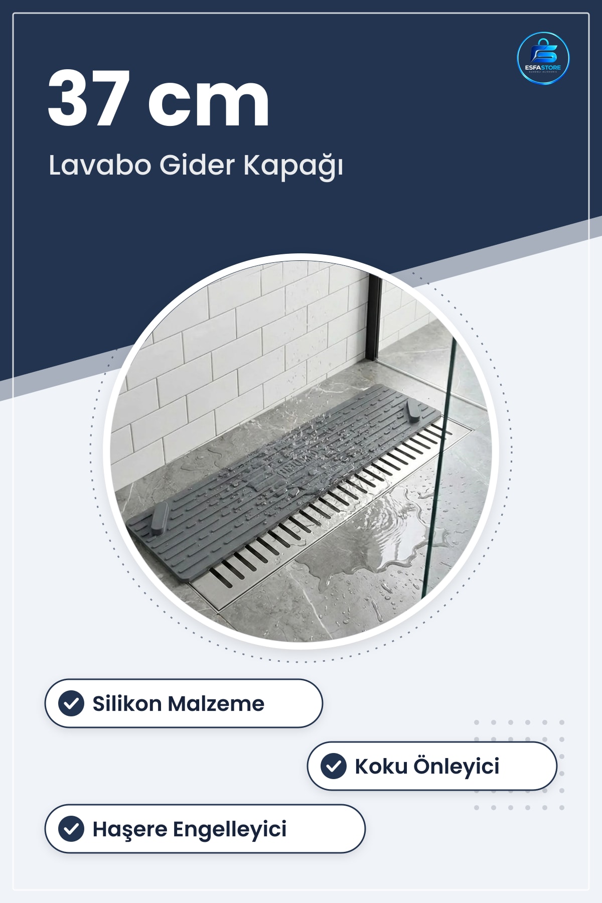 Lavabo Gider Kapağı Silikon Mat Koku Önleyici Haşere Engelleyici Dayanıklı Koruyucu Pratik