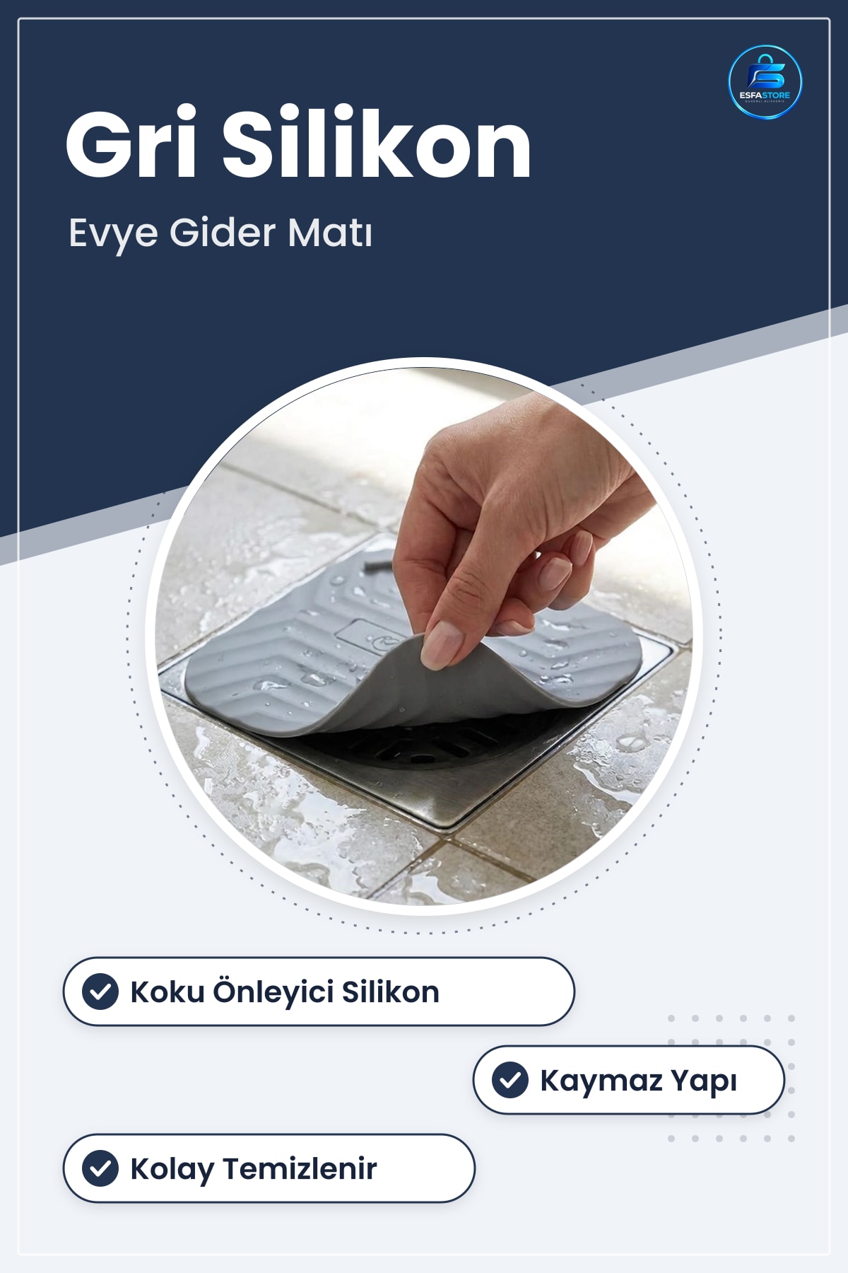 Kare Evye Gider Koku Önleyici Silikon Mat Lavabo Süzgeç Haşere Engelleyici Mutfak Banyo