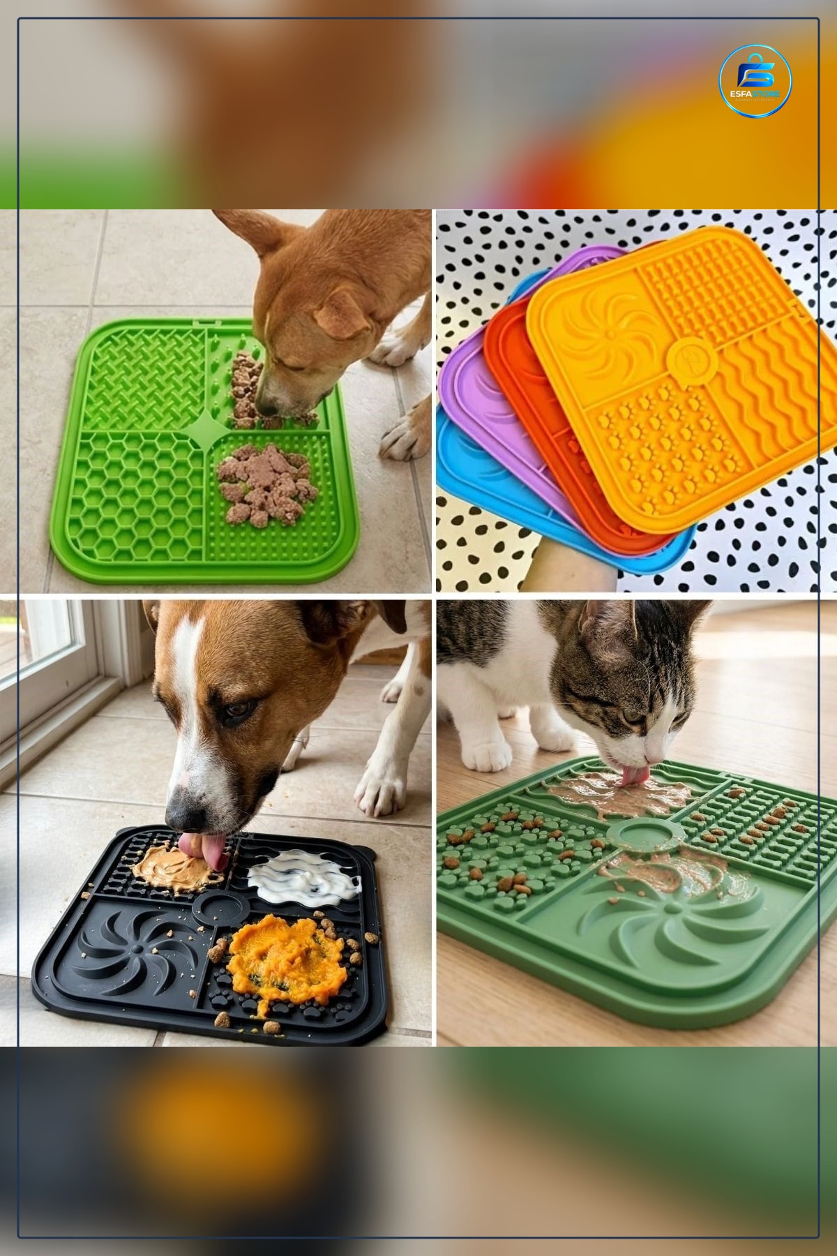 Silikon Köpek ve Kedi Yavaş Yeme Matı Kaymaz Mama Yalama Kabı Evcil Hayvan Beslenme Aksesuarı