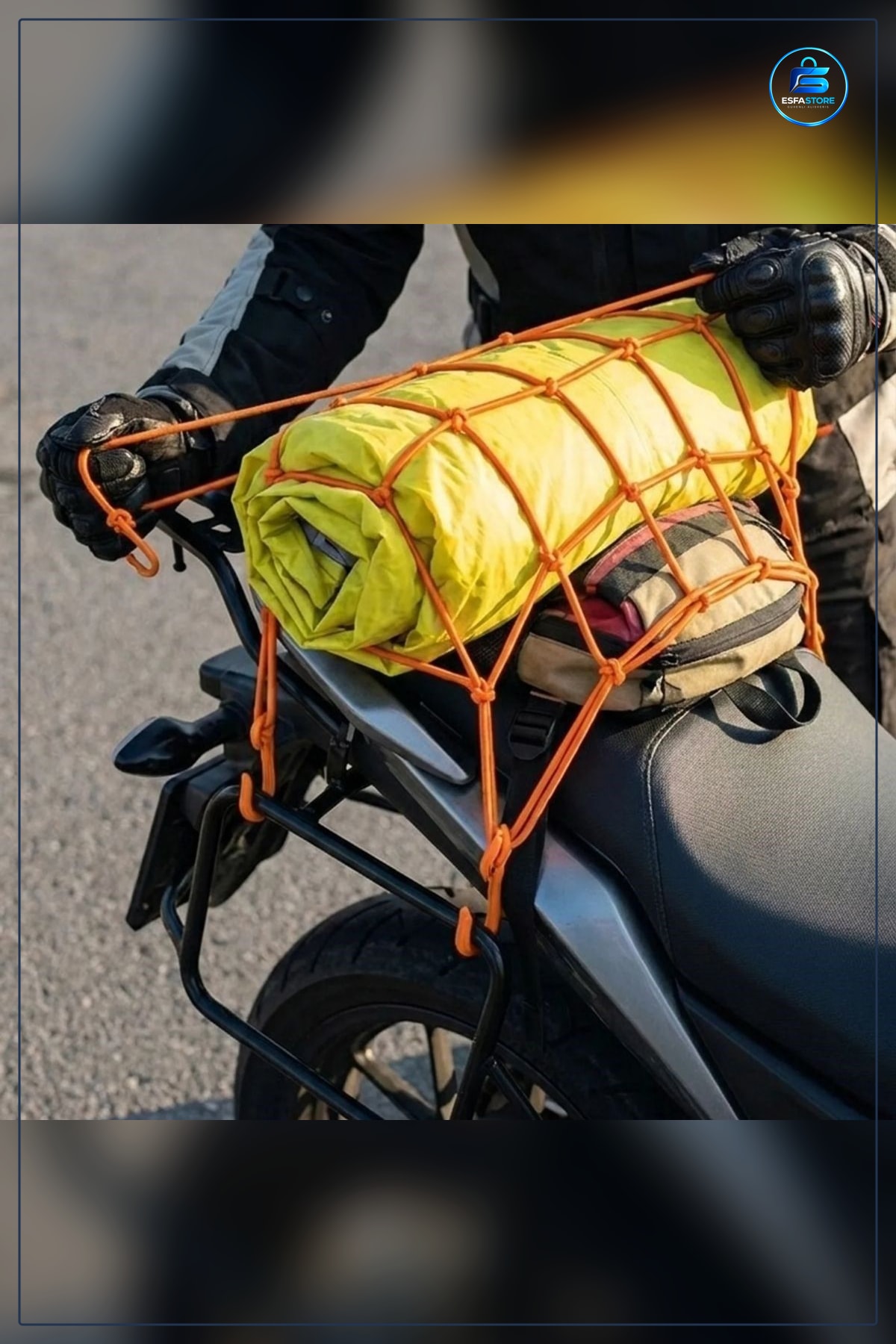 Motosiklet Kask Bagaj Filesi Esnek Plastik Kancalı Taşıma Ağı Sabitleyici Scooter Bisiklet Eşya