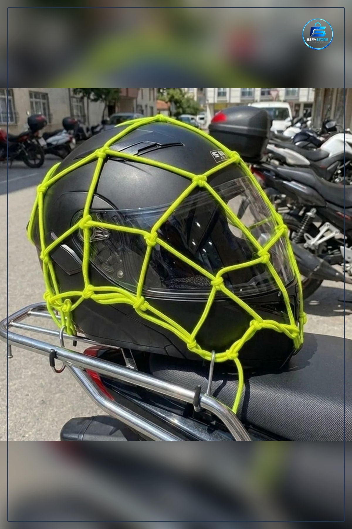Motosiklet Kask Bagaj Filesi Esnek Plastik Kancalı Taşıma Ağı Sabitleyici Scooter Bisiklet Eşya