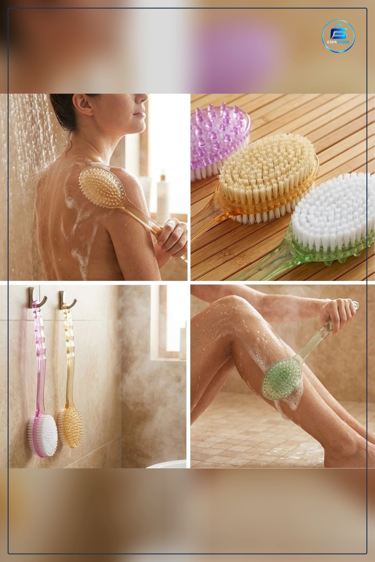 Uzun Saplı Plastik Vücut Temizleme Fırçası Sırt Banyo Duş Kese Aparatı Ergonomik Pratik Dayanıklı