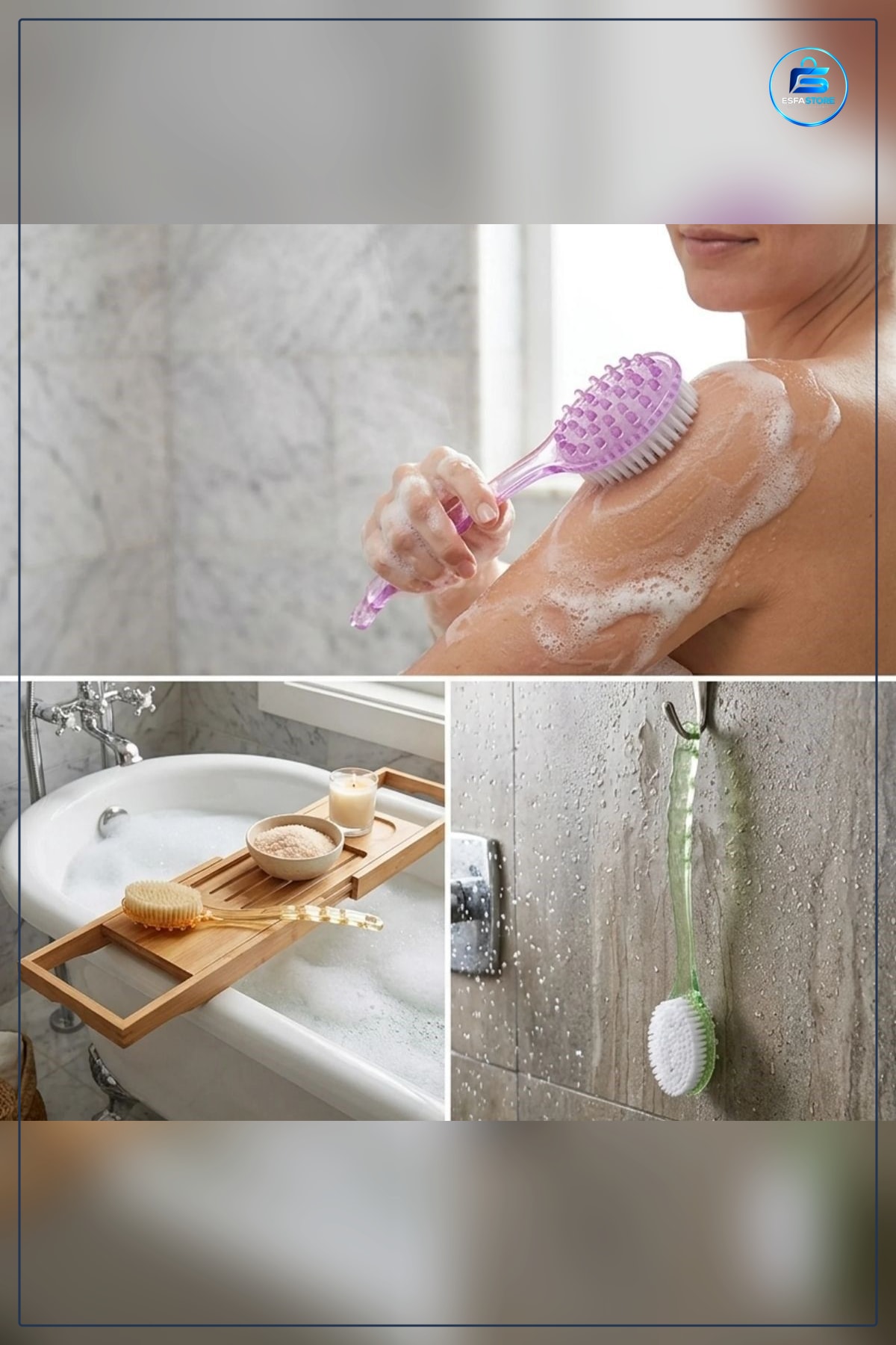 Uzun Saplı Plastik Vücut Temizleme Fırçası Sırt Banyo Duş Kese Aparatı Ergonomik Pratik Dayanıklı