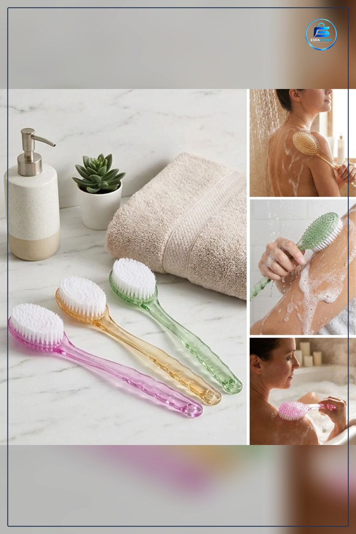 Uzun Saplı Plastik Vücut Temizleme Fırçası Sırt Banyo Duş Kese Aparatı Ergonomik Pratik Dayanıklı
