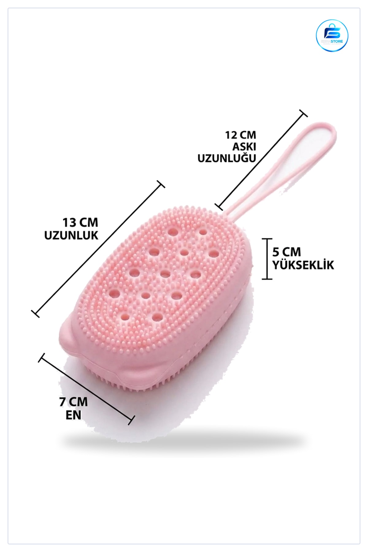 Silikon Banyo Lifi Peeling Etkili Süngerli Duş Kesesi Asma Kancalı Dayanıklı Hijyenik Pratik