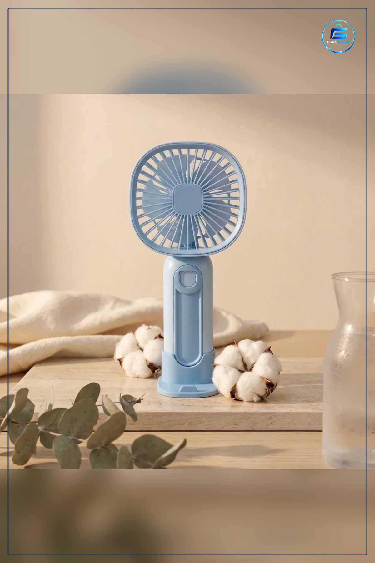 Mini Fan Telefon Tutuculu Standlı Ayı Figürlü Masaüstü El Fanı Taşınabilir Kademeli Pratik Hediyelik