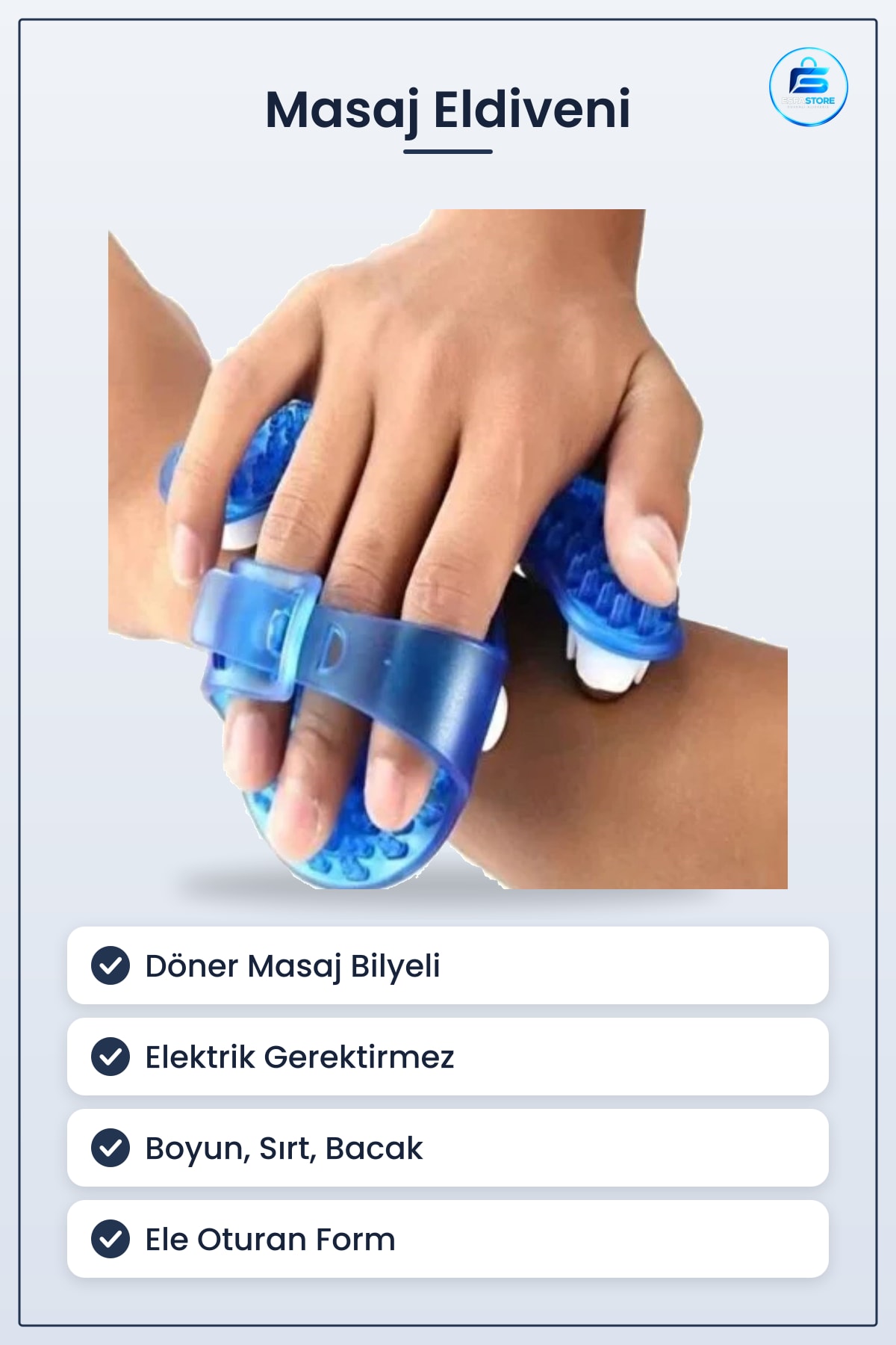 Döner Bilyeli Vücut Masaj Eldiveni Boyun Omuz Sırt Bacak Kalça Bakımı Manuel Taşınabilir Pratik