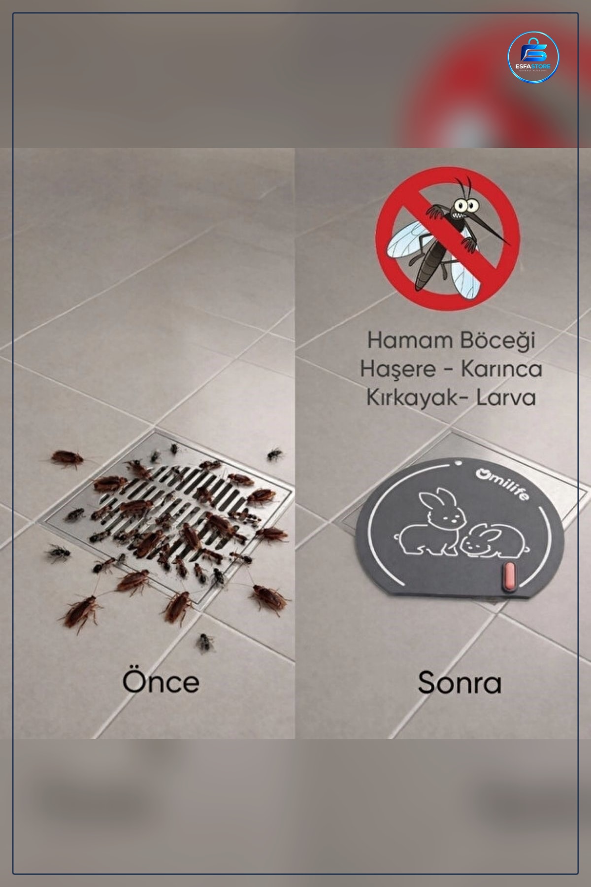 Tavşan Desenli Silikon Koku Önleyici Gider Mat Böcek Engelleyici Lavabo Kapağı Dayanıklı Pratik