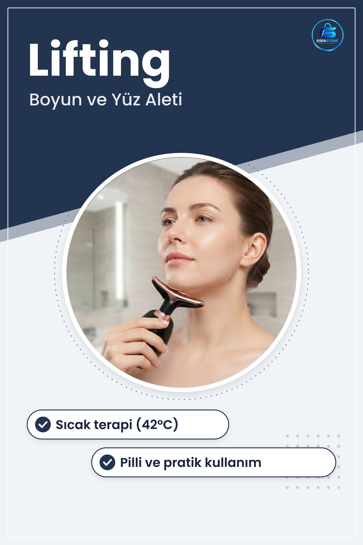 Pilli Yüz ve Boyun Lifter Masaj Aleti Jawline Belirginleştirici Cilt Sıkılaştırıcı Bakım Cihazı