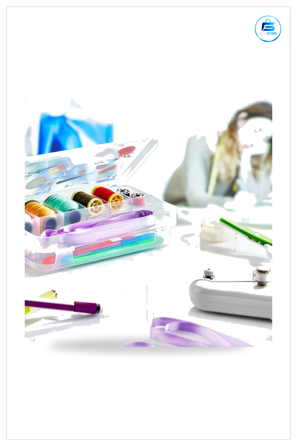 Dikiş Kutusu Çift Taraflı Bölmeli Hobi Organizer Plastik Malzeme Saklama Kabı Çok Katlı Pratik