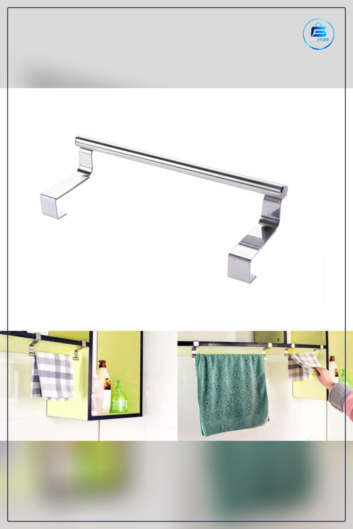 Dolap Kapağı Havlu Askılığı Paslanmaz Metal 33 cm Genişlik 9 En Mutfak ve Banyo Kullanımı