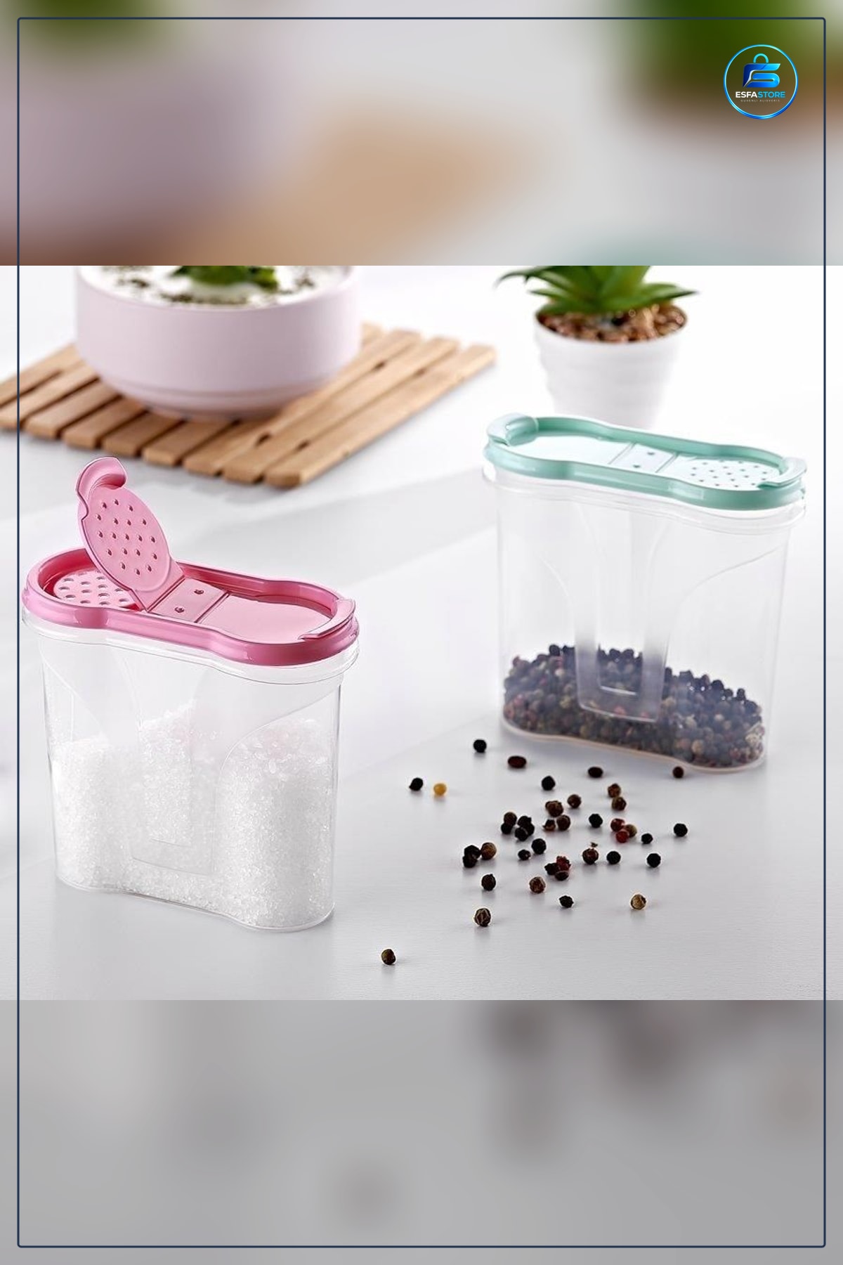 Baharat Saklama Kabı Plastik Kapaklı Májör Baharatlık Şeffaf Kutu Dağıtıcı Lüks Tasarım