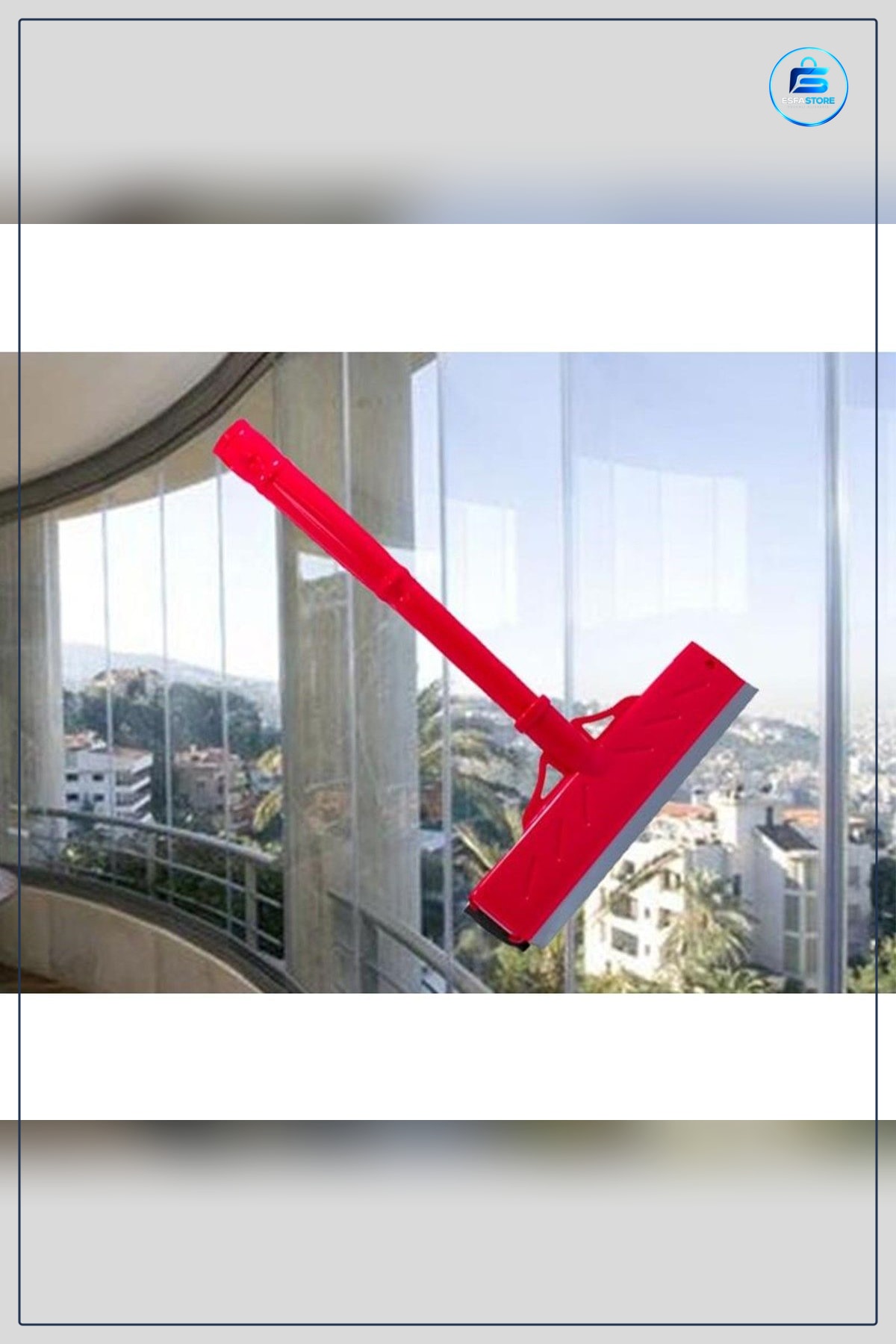 Çift Taraflı Cam Silme Aparatı Parfüm Kokulu Süngerli Camsil 22 cm 27 Vidalı Sap