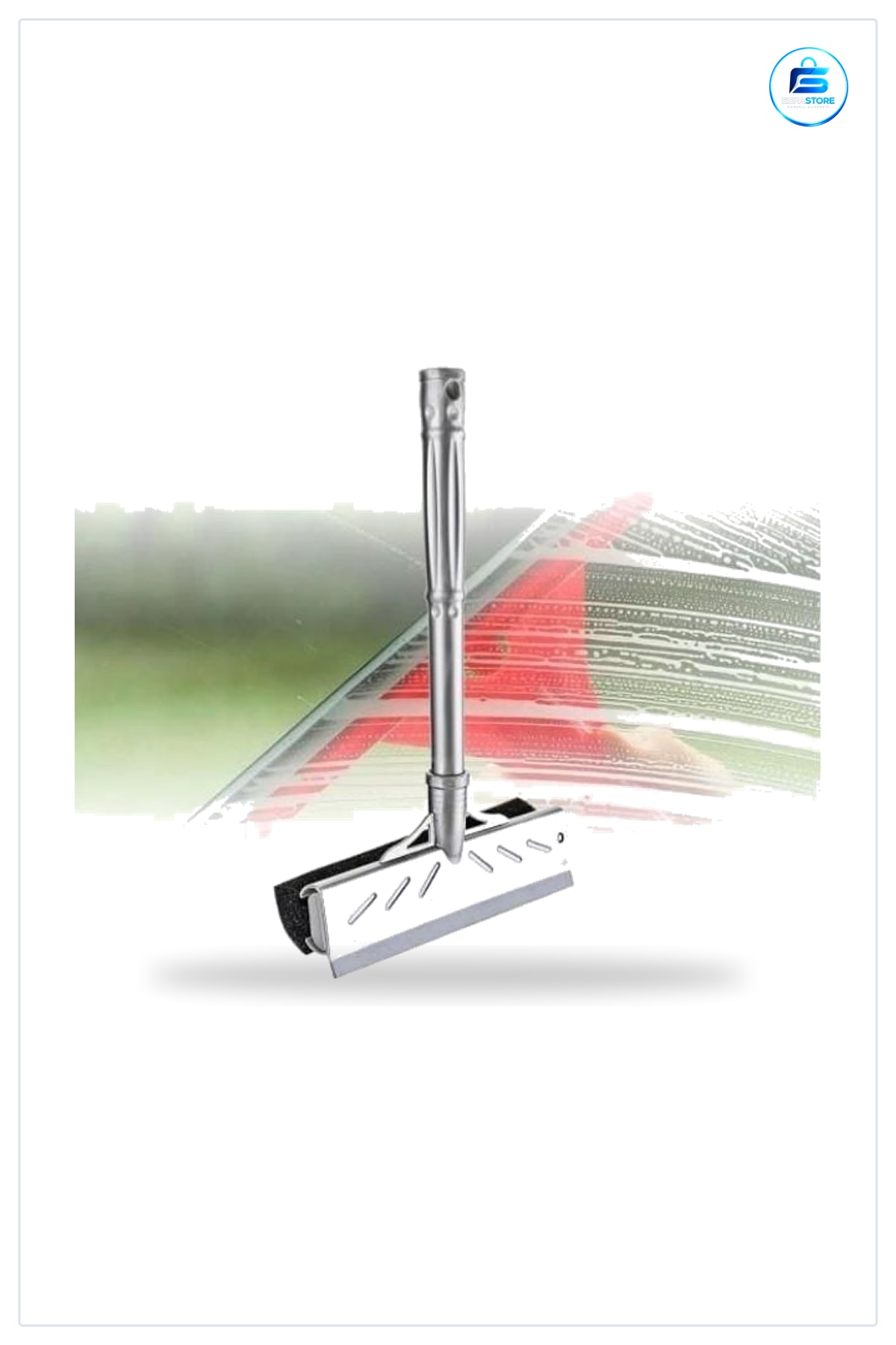 Çift Taraflı Cam Silme Aparatı Parfüm Kokulu Süngerli Camsil 22 cm 27 Vidalı Sap