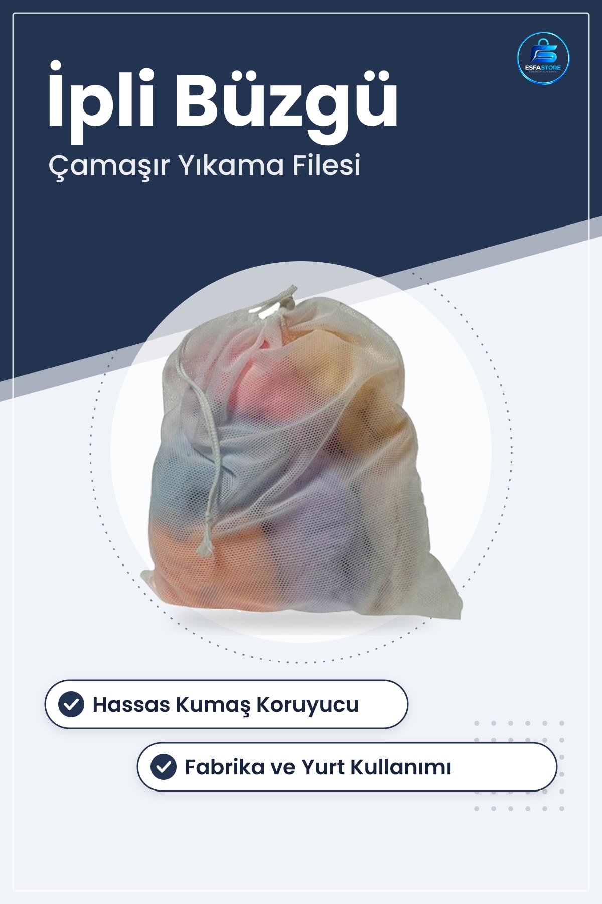 Çamaşır Yıkama Filesi Dayanıklı Kirli Torba Hassas Kumaş Koruyucu 35x45 cm Makine Aparatı