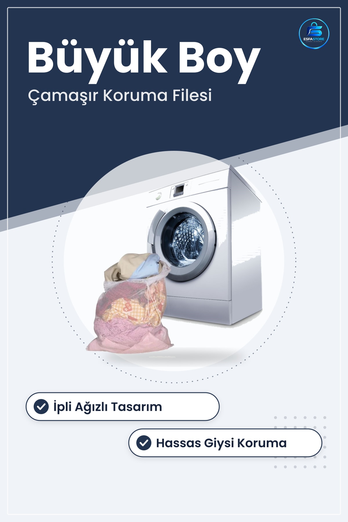Çamaşır Yıkama Filesi Perde Tül Güneşlik Hassas Giysi Koruyucu Büyük Boy İpli Pratik Kullanım