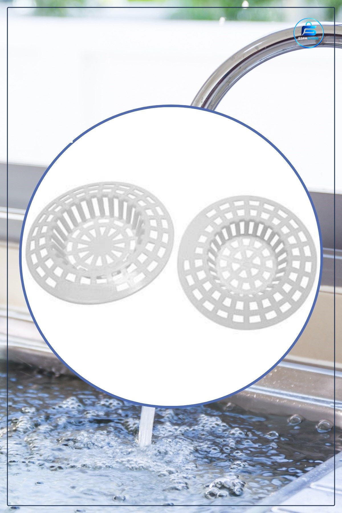 Lavabo Süzgeci Pratik 2 Adet Beyaz Plastik Evye Gider Filtresi Ağ Desenli Yuvarlak Süzgeç